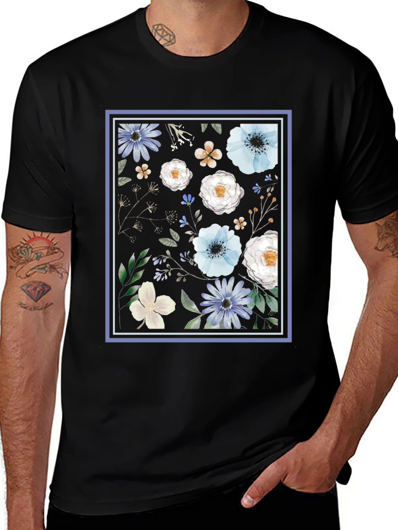 Variant 20 of Floral Black T-Shirt