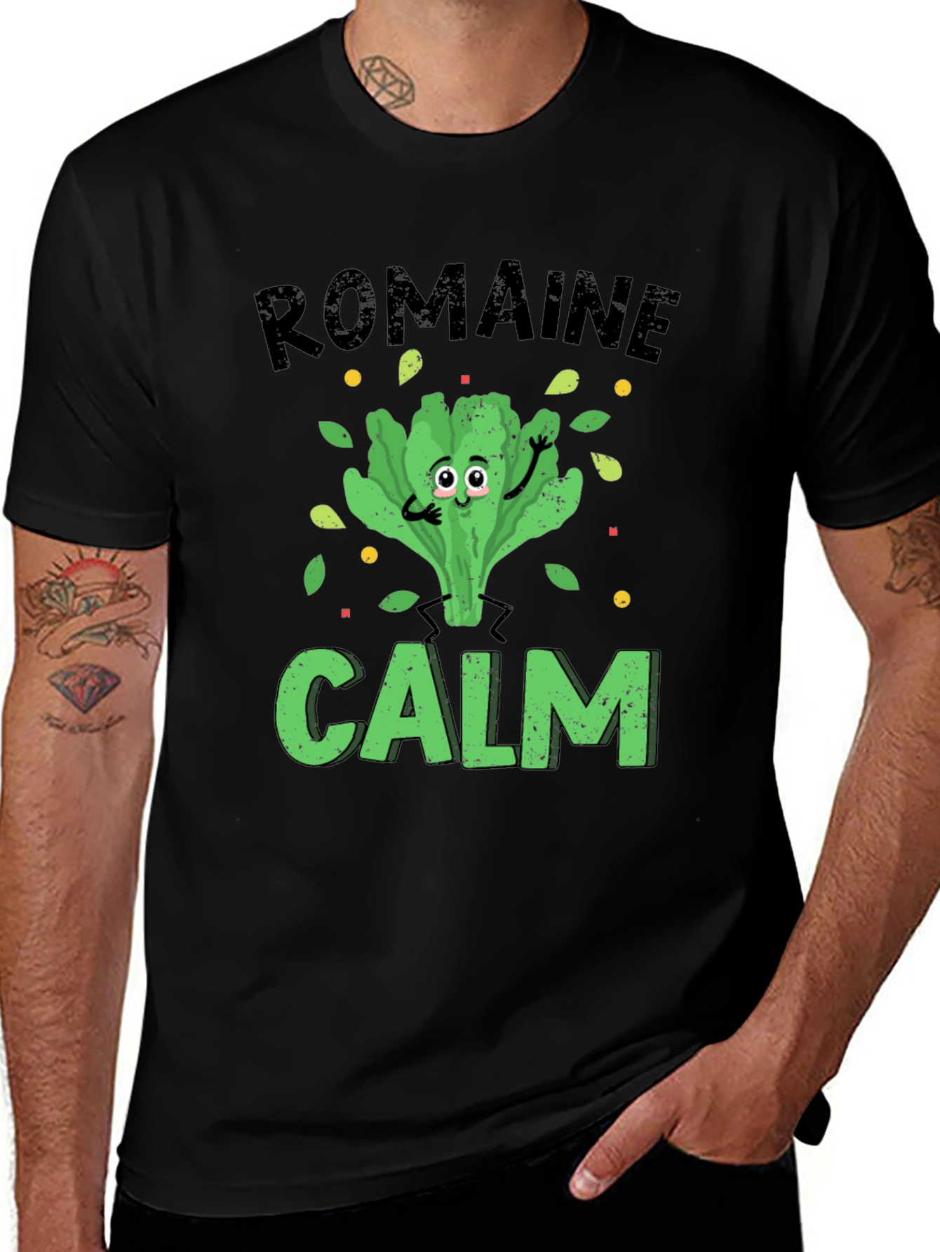 Variant 28 of Romaine Calm Men's Graphic T-Shirt, Black