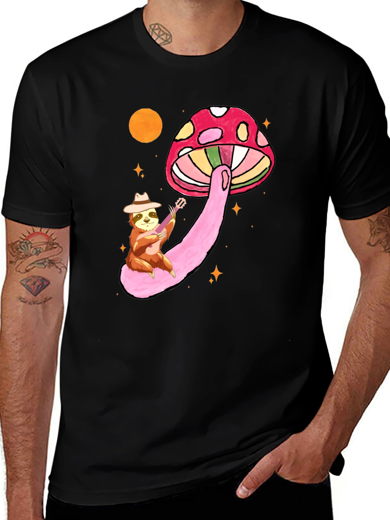 Variant 7 of Funky Sloth Mushroom T-Shirt