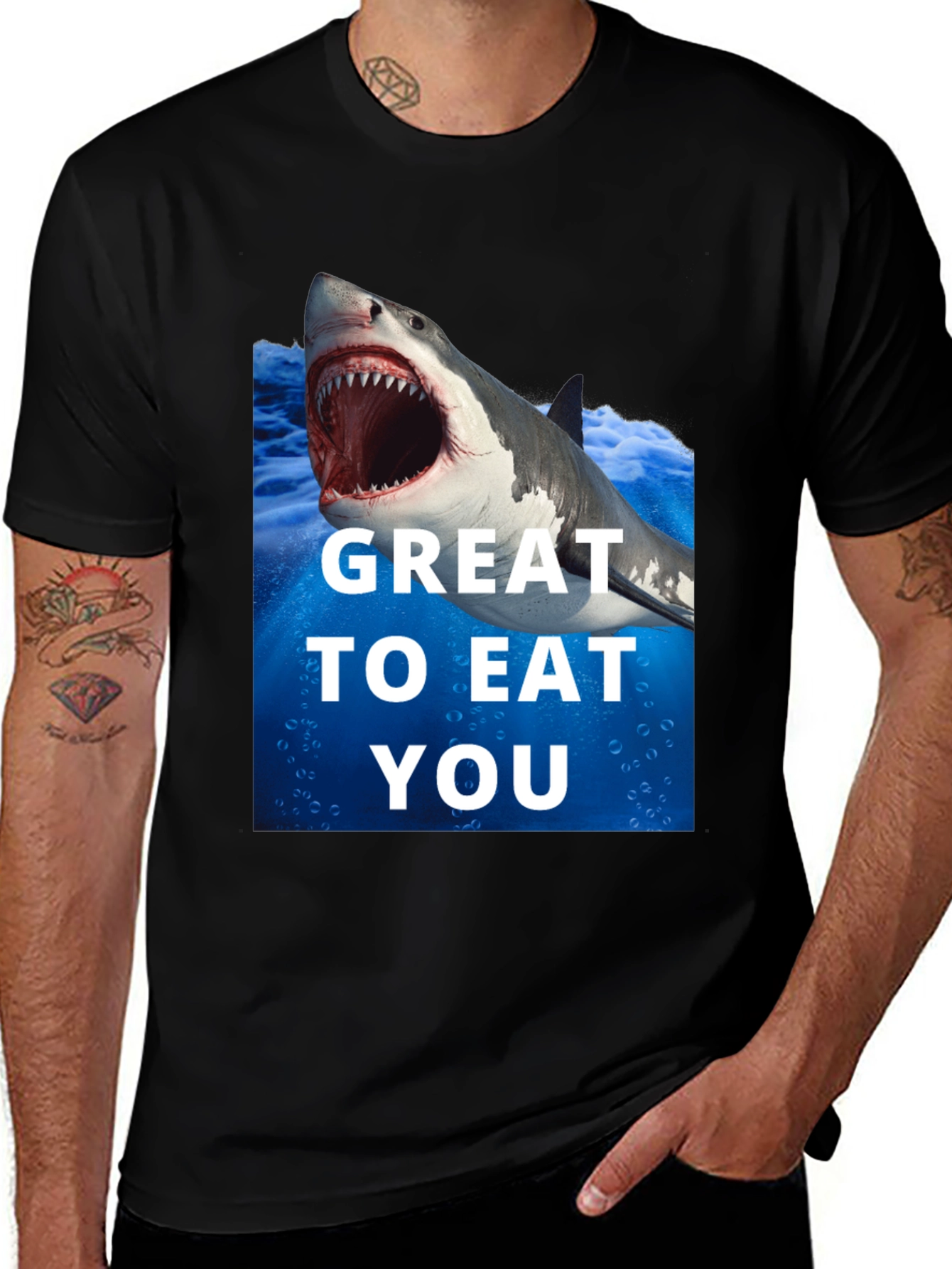 Variant 28 of Shark Attack Graphic Tee - Great To Eat You!