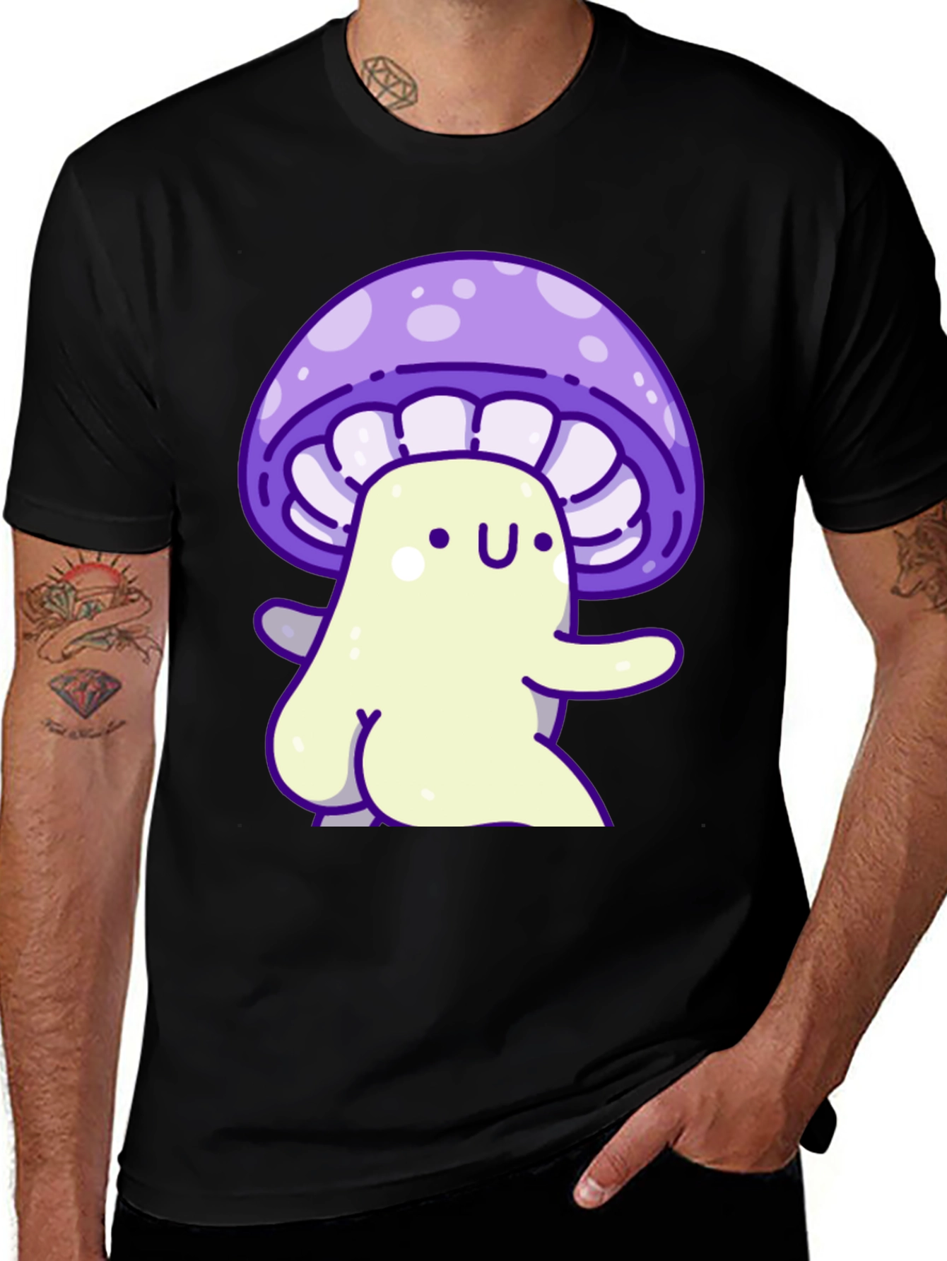 Variant 11 of Cute Mushroom Character Graphic Tee