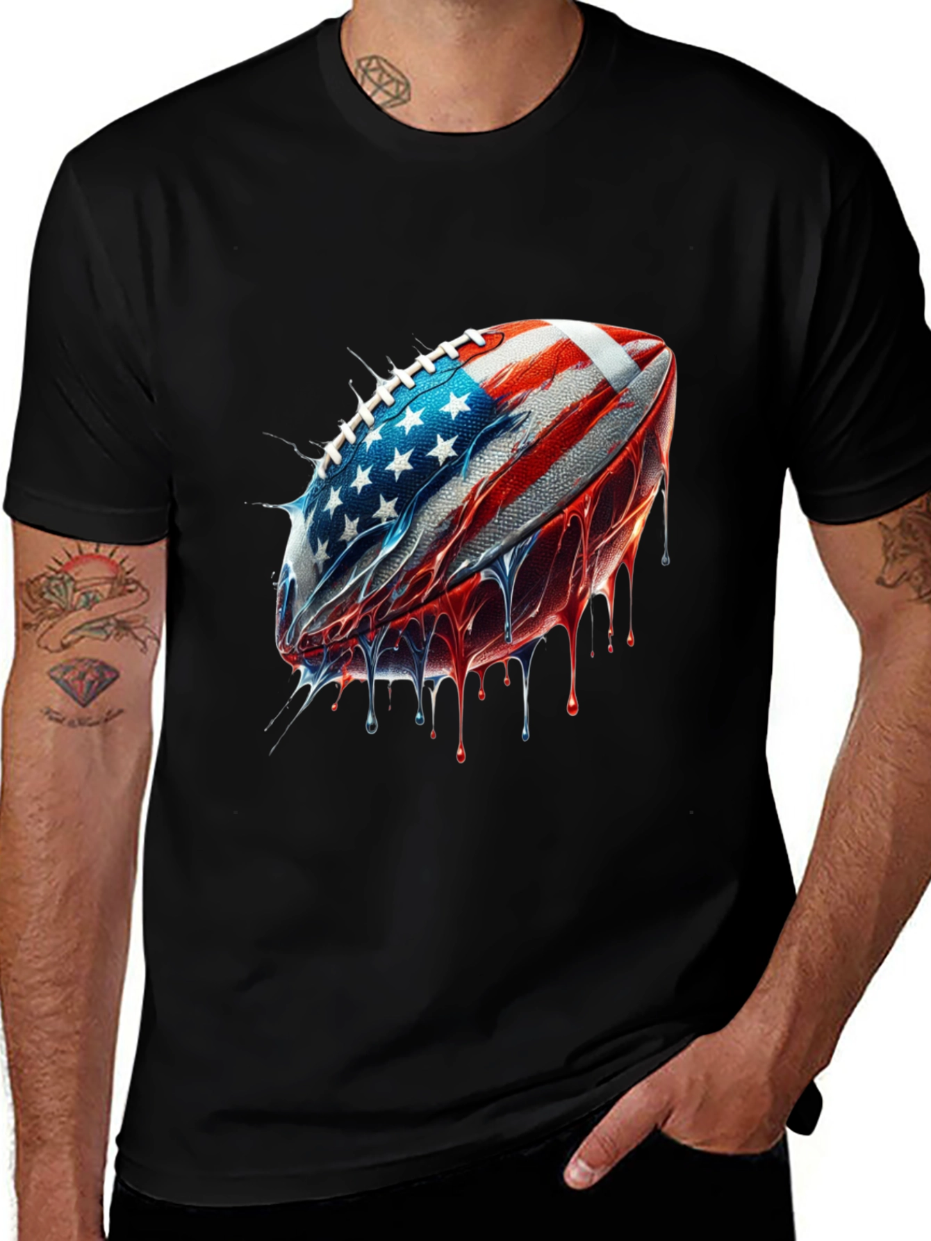 American Football Flag Graphic Tee