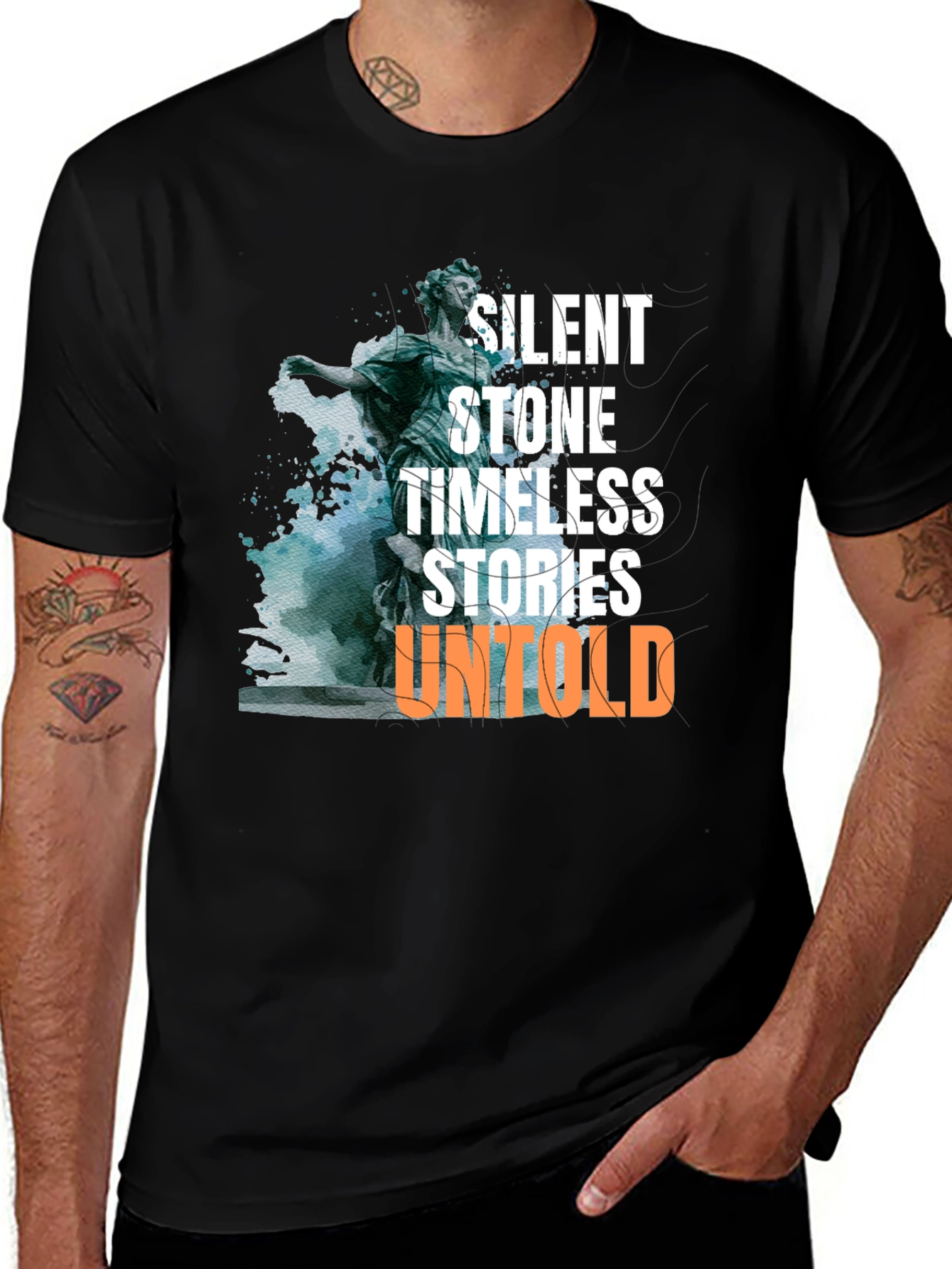 Variant 2 of Silent Stone Graphic Tee -  Statue & Stories T-Shirt