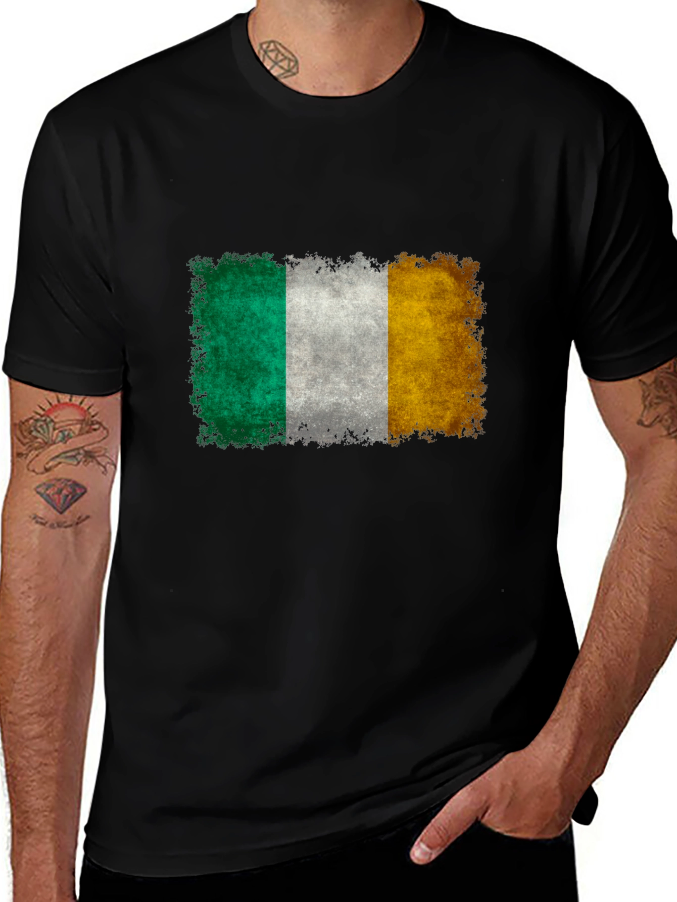 Irish Flag T-Shirt - Distressed Graphic Tee