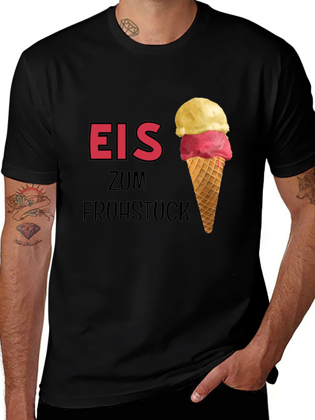 Variant 29 of Eis Zum Frühstück Black T-Shirt