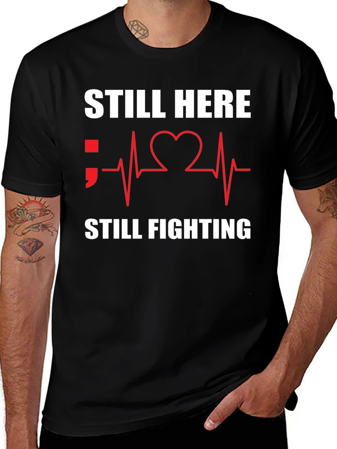 Variant 25 of Still Here Still Fighting T-Shirt Black