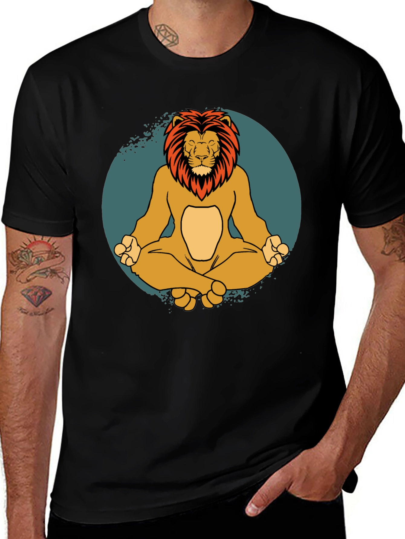 Variant 23 of Meditating Lion Graphic Tee