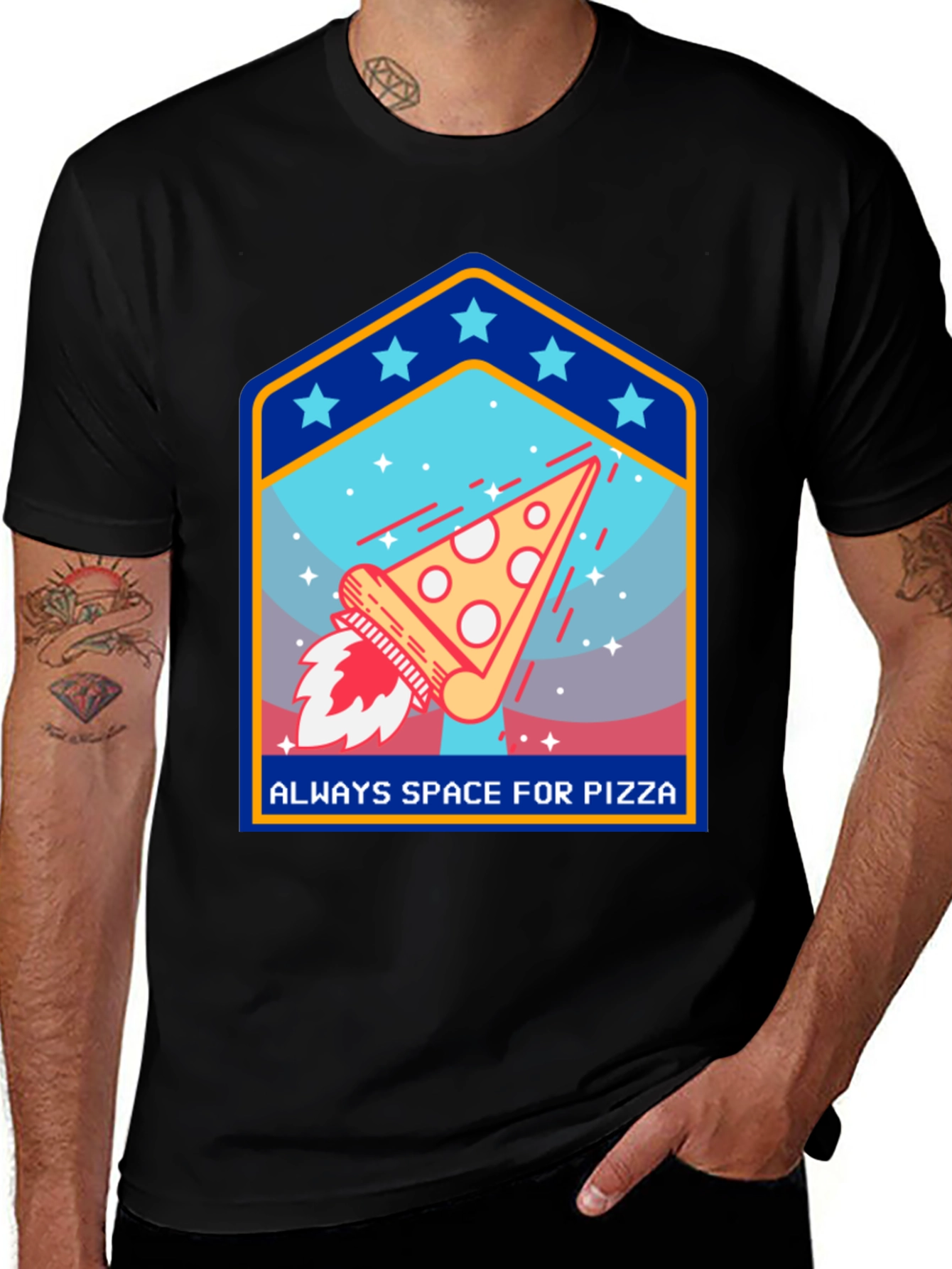 Variant 8 of Always Space for Pizza Graphic T-Shirt