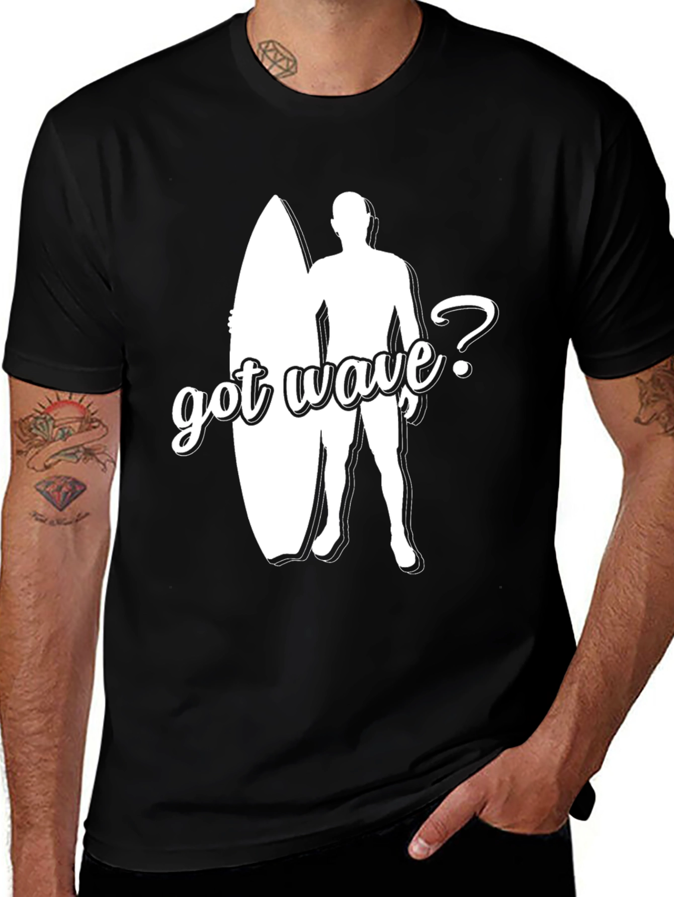 Got Wave? Surfer Graphic Black T-Shirt