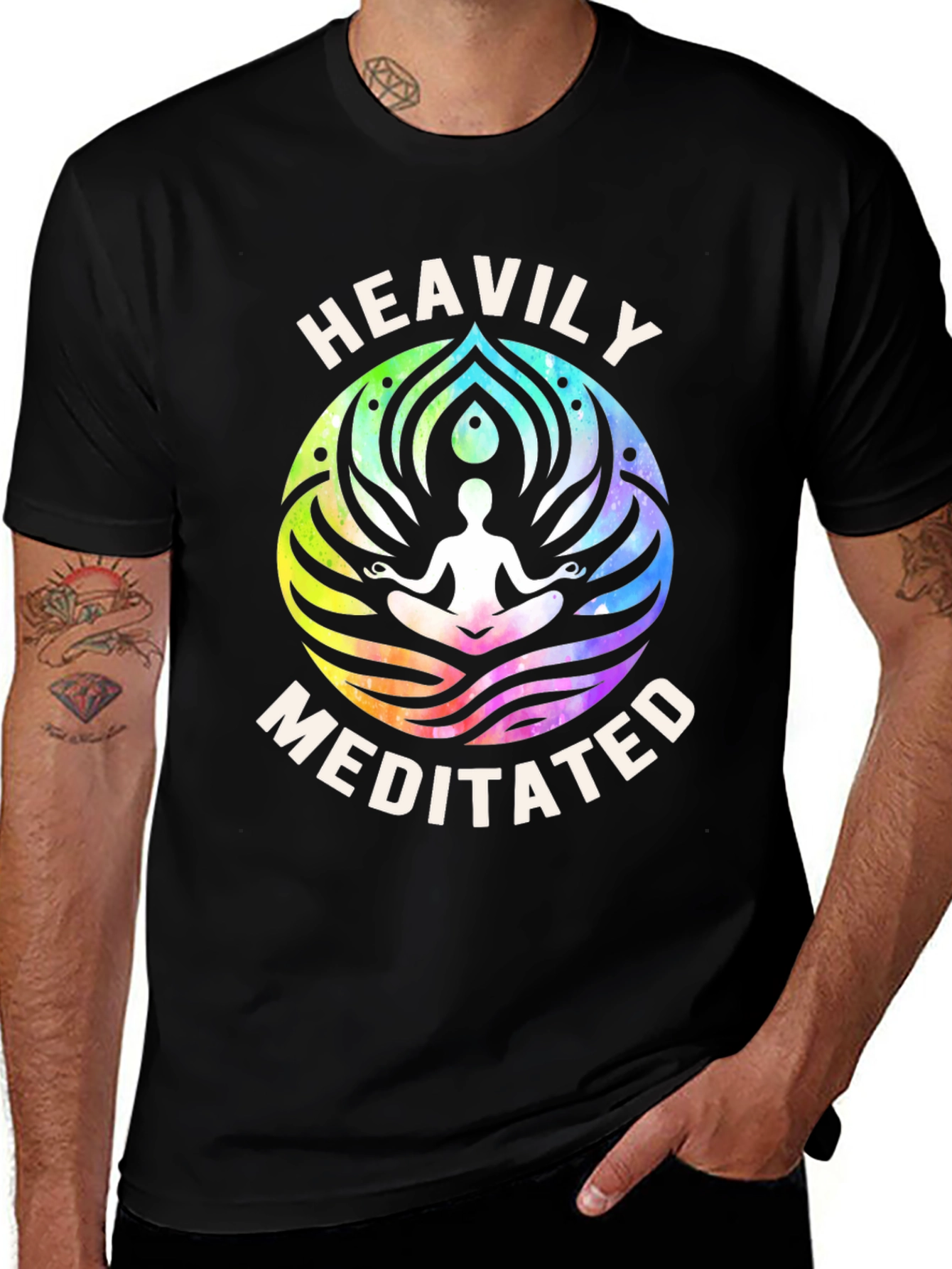 Variant 7 of Heavily Meditated Graphic Tee - Black Cotton