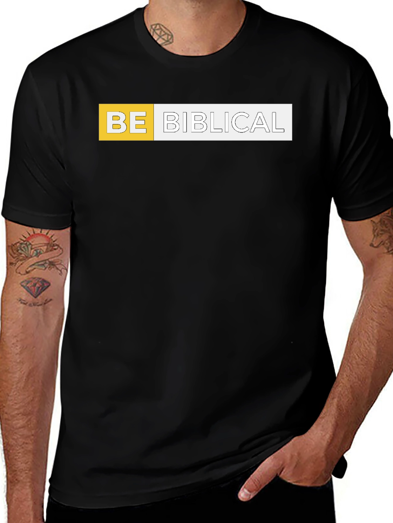Variant 18 of Be Biblical Black Cotton Graphic Tee