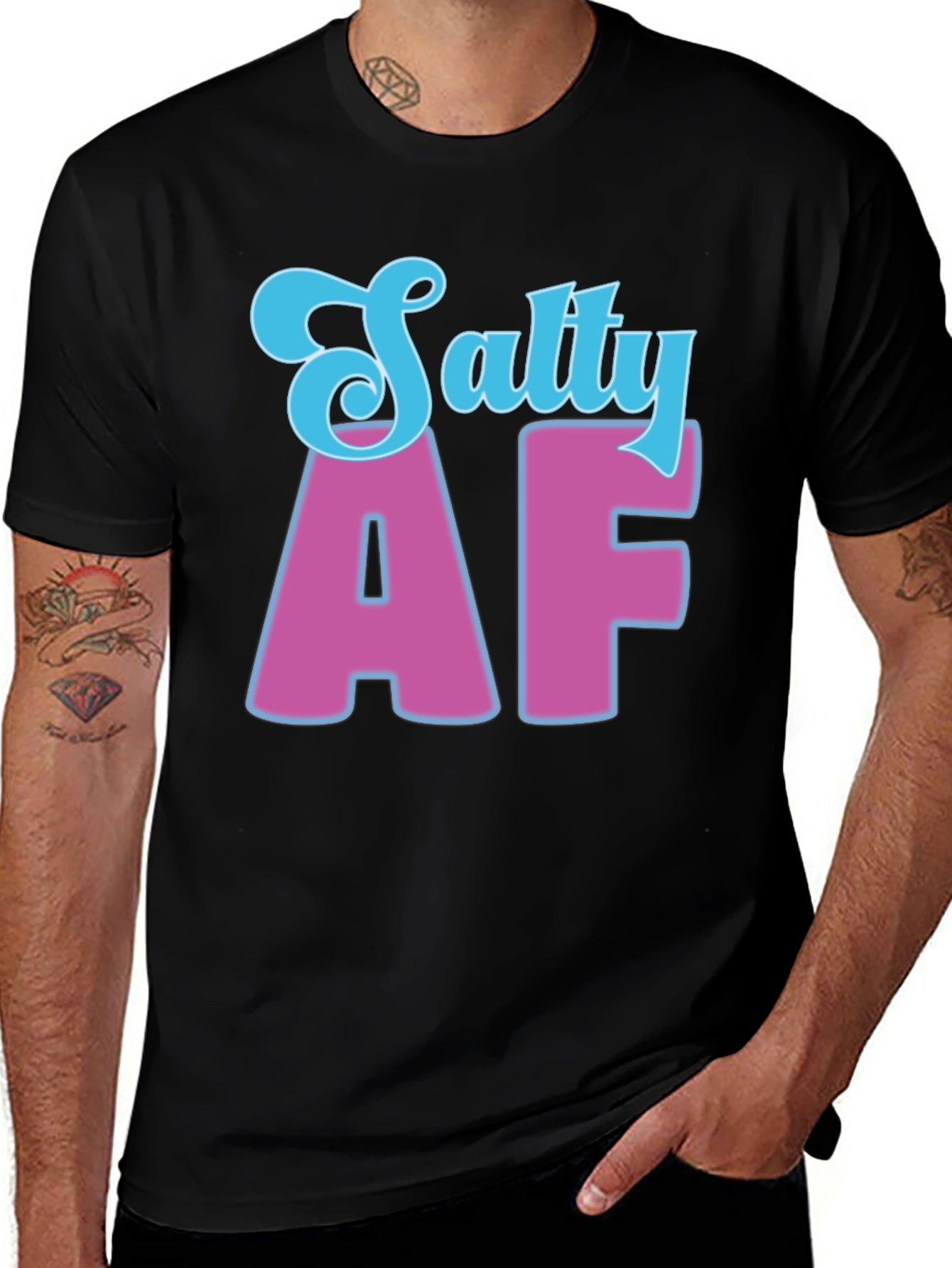 Variant 18 of Salty AF Black Graphic Tee