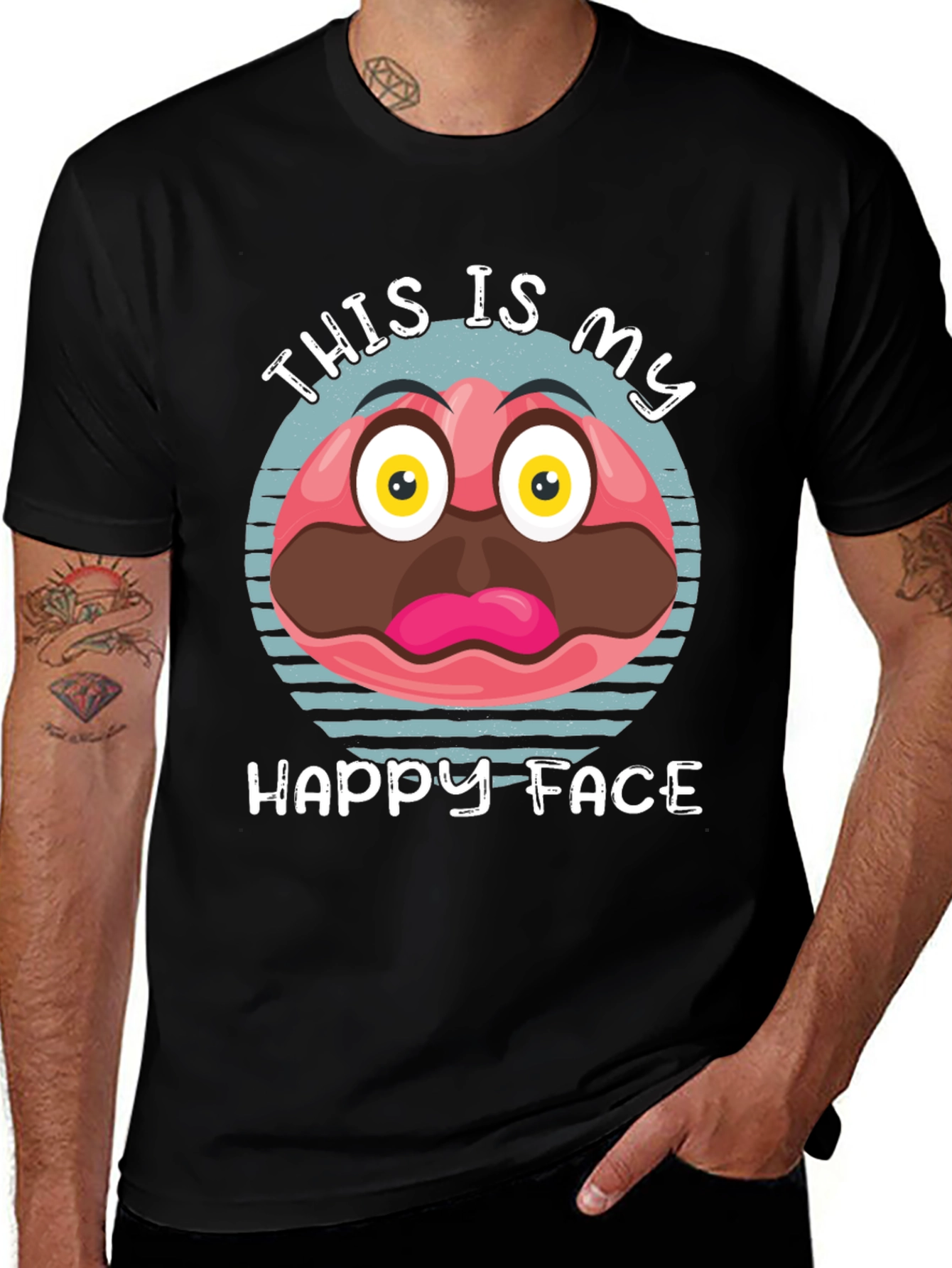 Variant 11 of Funny Happy Face Graphic Tee