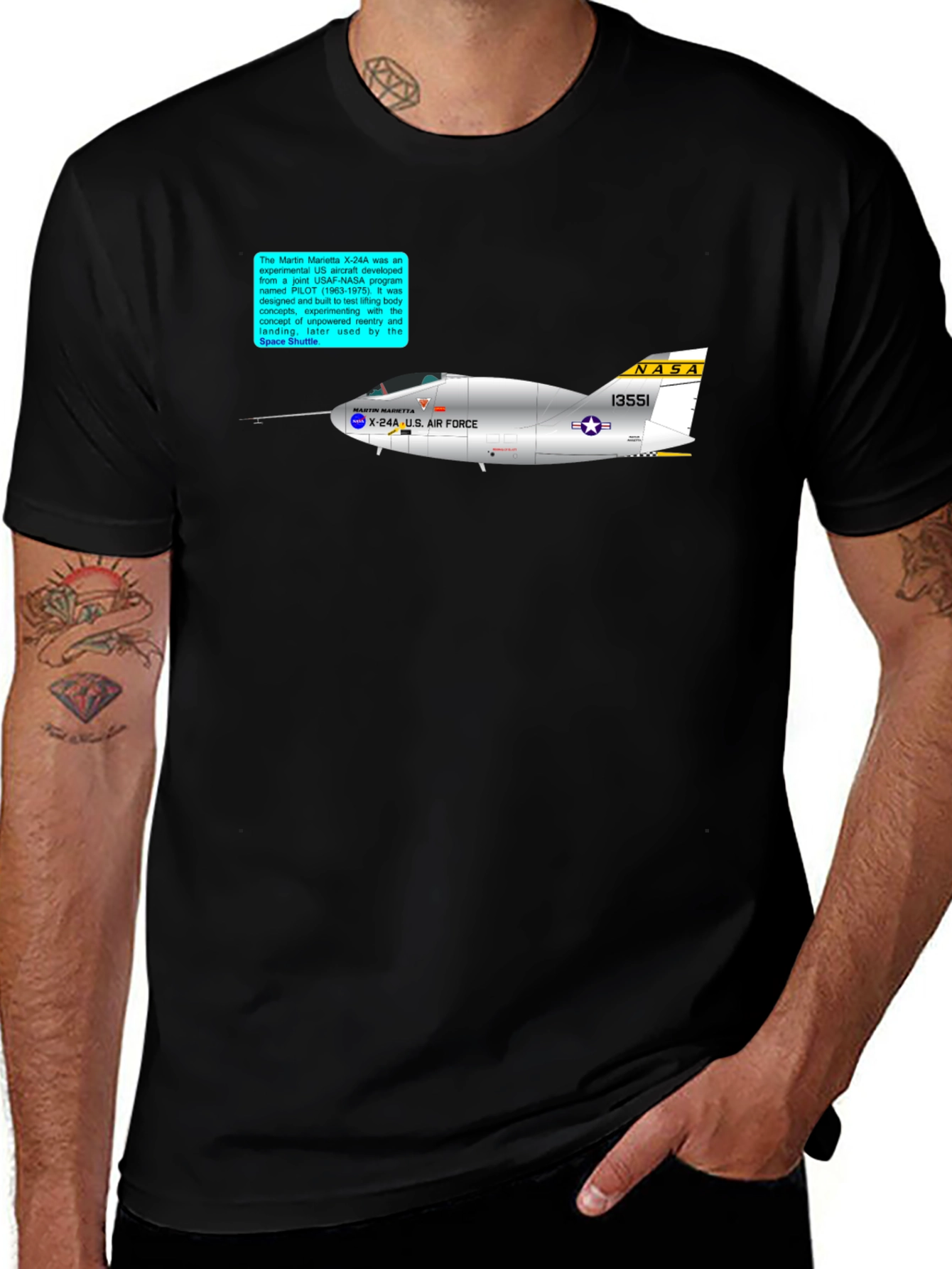 Variant 23 of Martin Marietta X-24A Experimental Aircraft T-Shirt