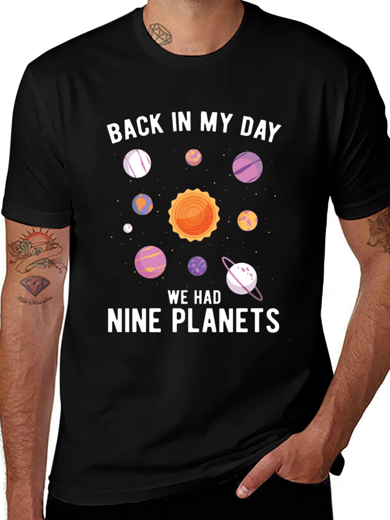 Variant 21 of Back In My Day Nine Planets Funny Graphic Tee