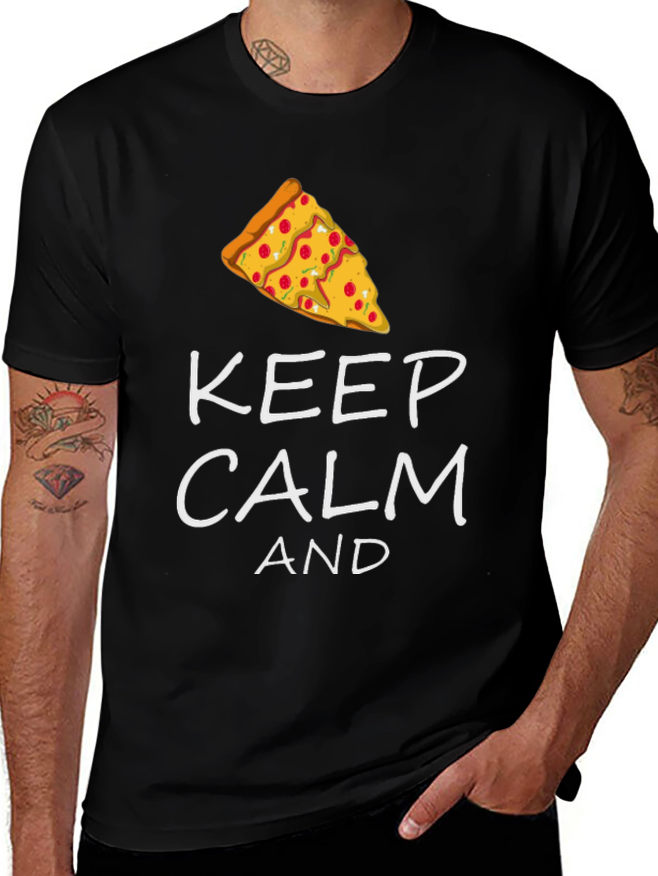 Variant 29 of Keep Calm and Pizza T-Shirt - Funny Graphic Tee