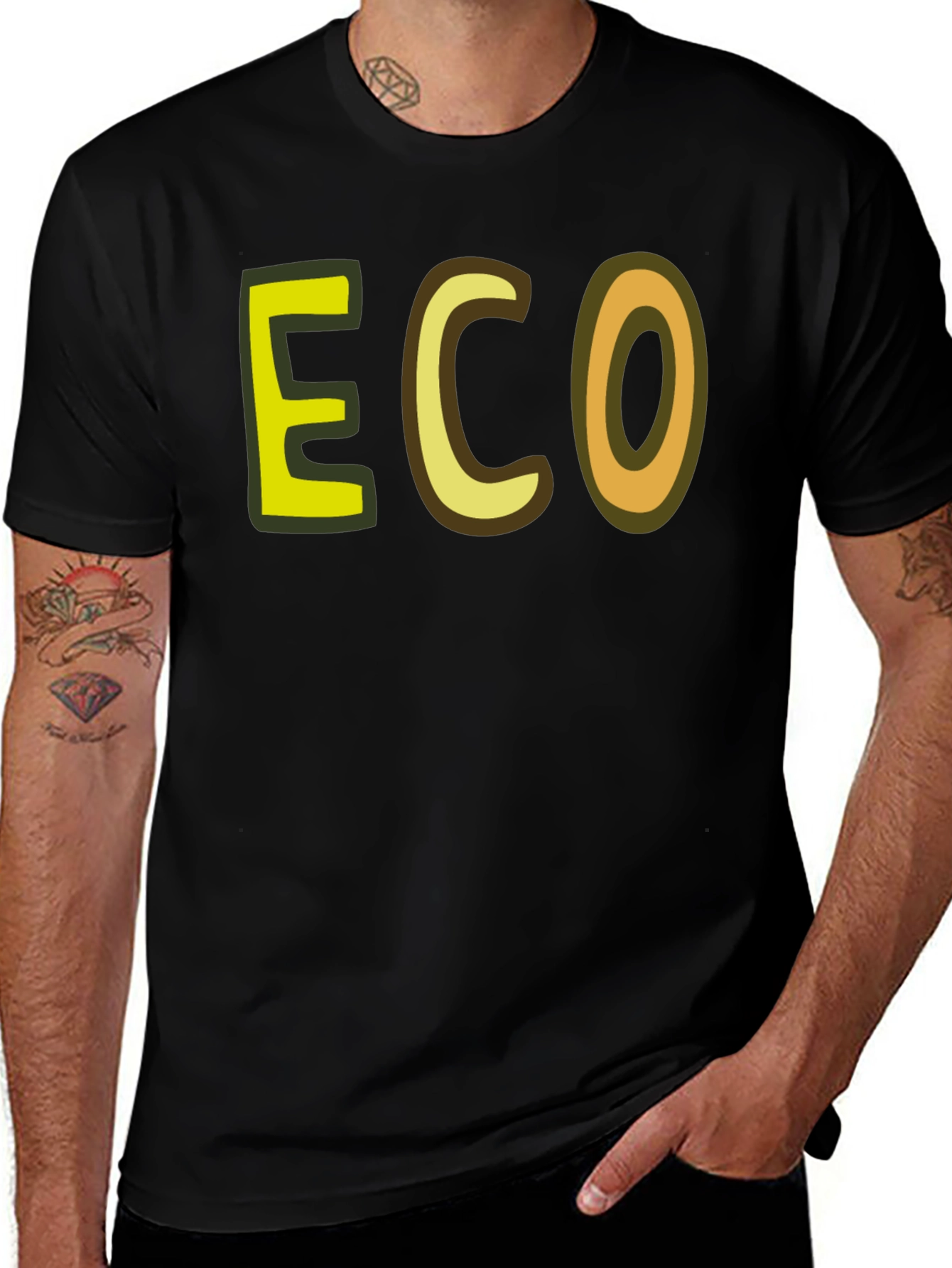 Variant 13 of Eco Friendly T-Shirt - Black, Soft Cotton Blend