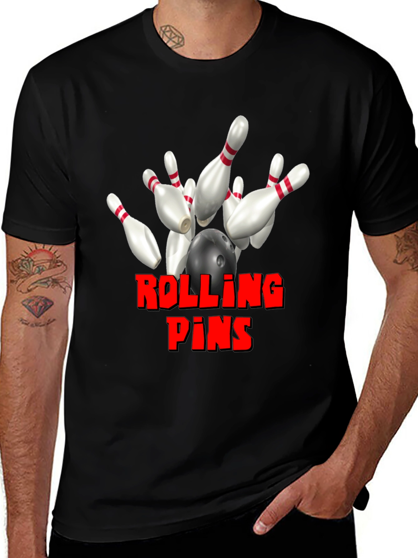 Variant 5 of Rolling Pins Bowling T-Shirt