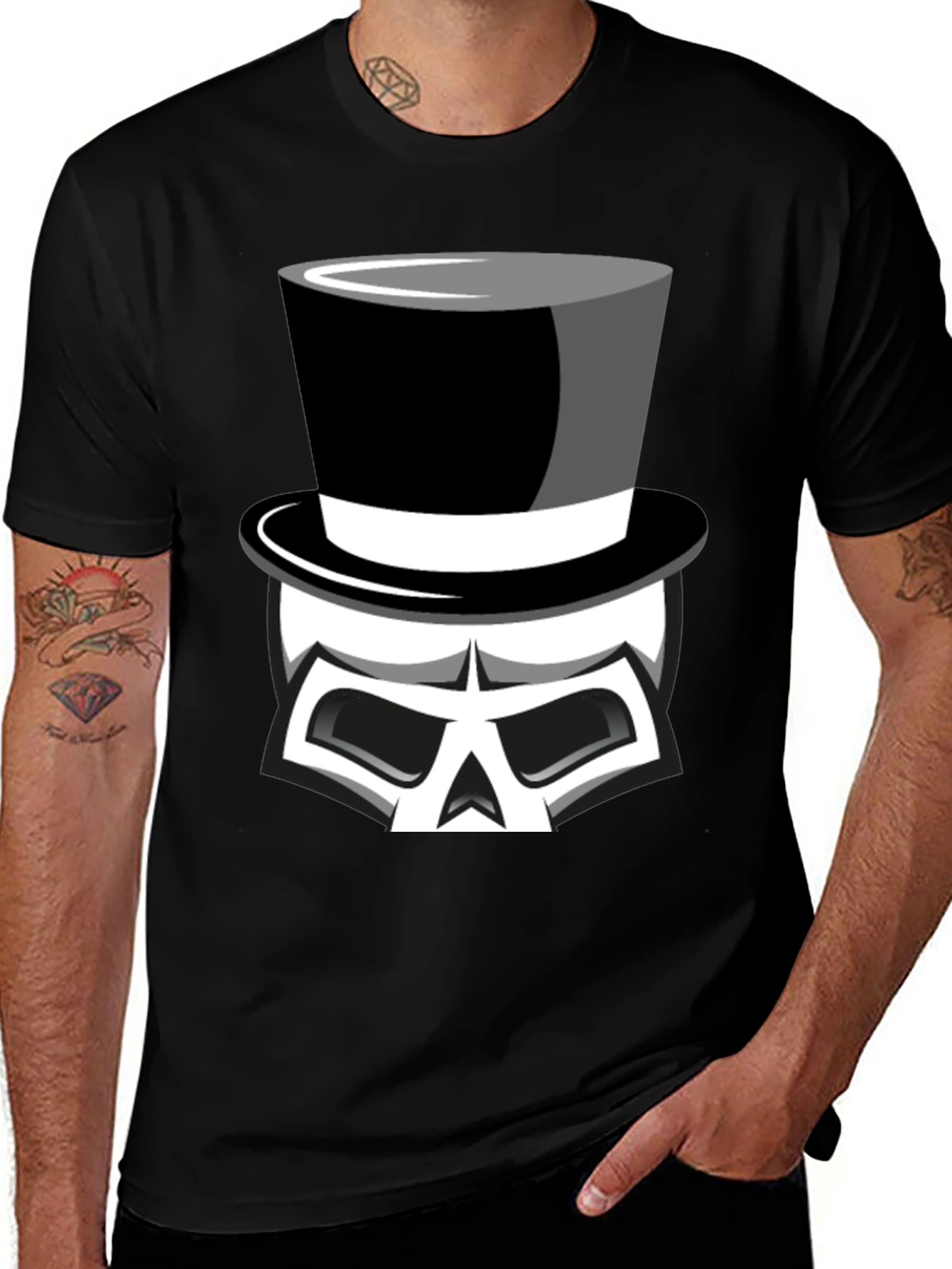 Variant 20 of Top Hat Skull Graphic Tee - Cool & Edgy Design
