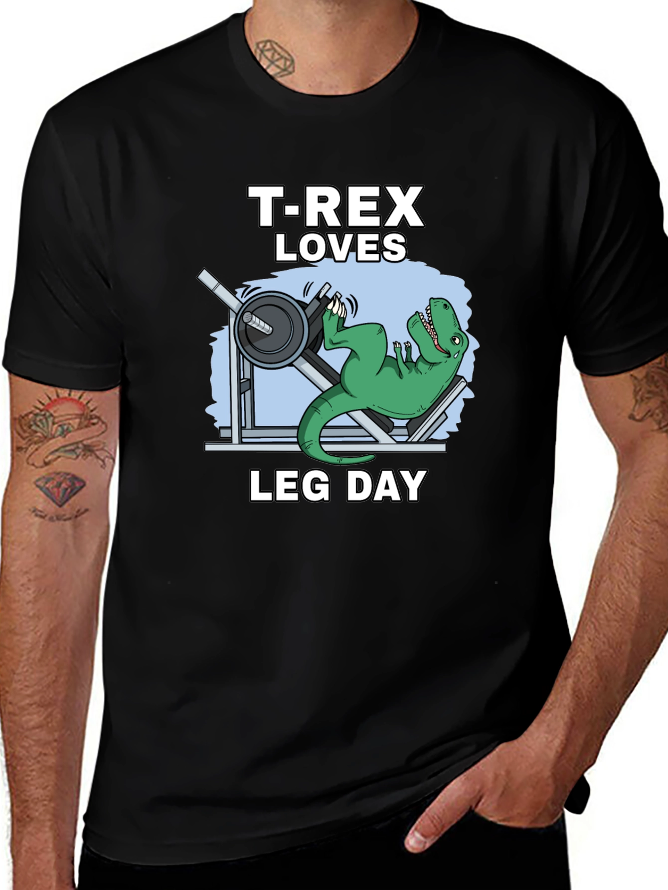 Variant 20 of T-Rex Loves Leg Day Graphic T-Shirt