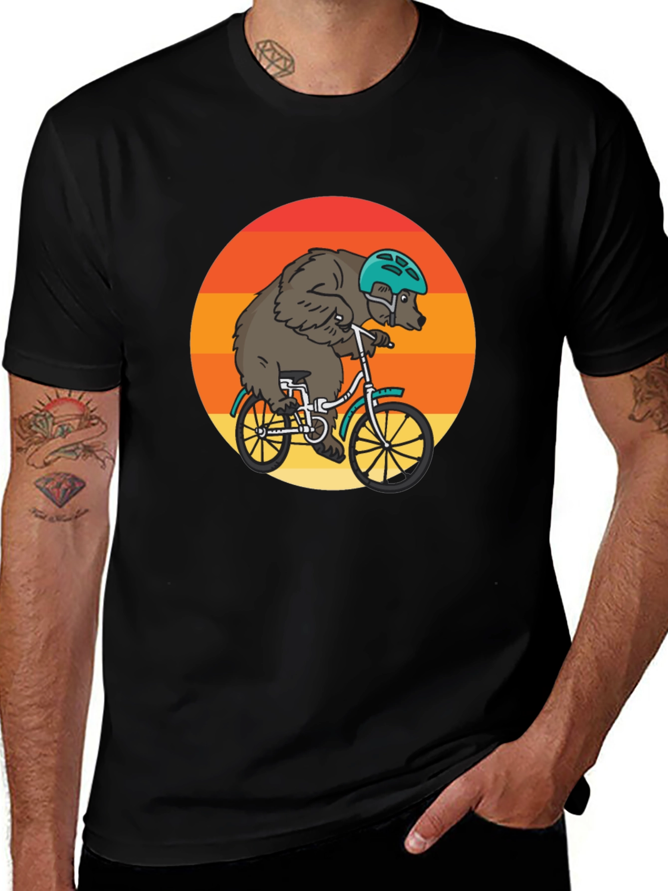 Variant 22 of Bear on Bike T-Shirt - Cool Animal Tee