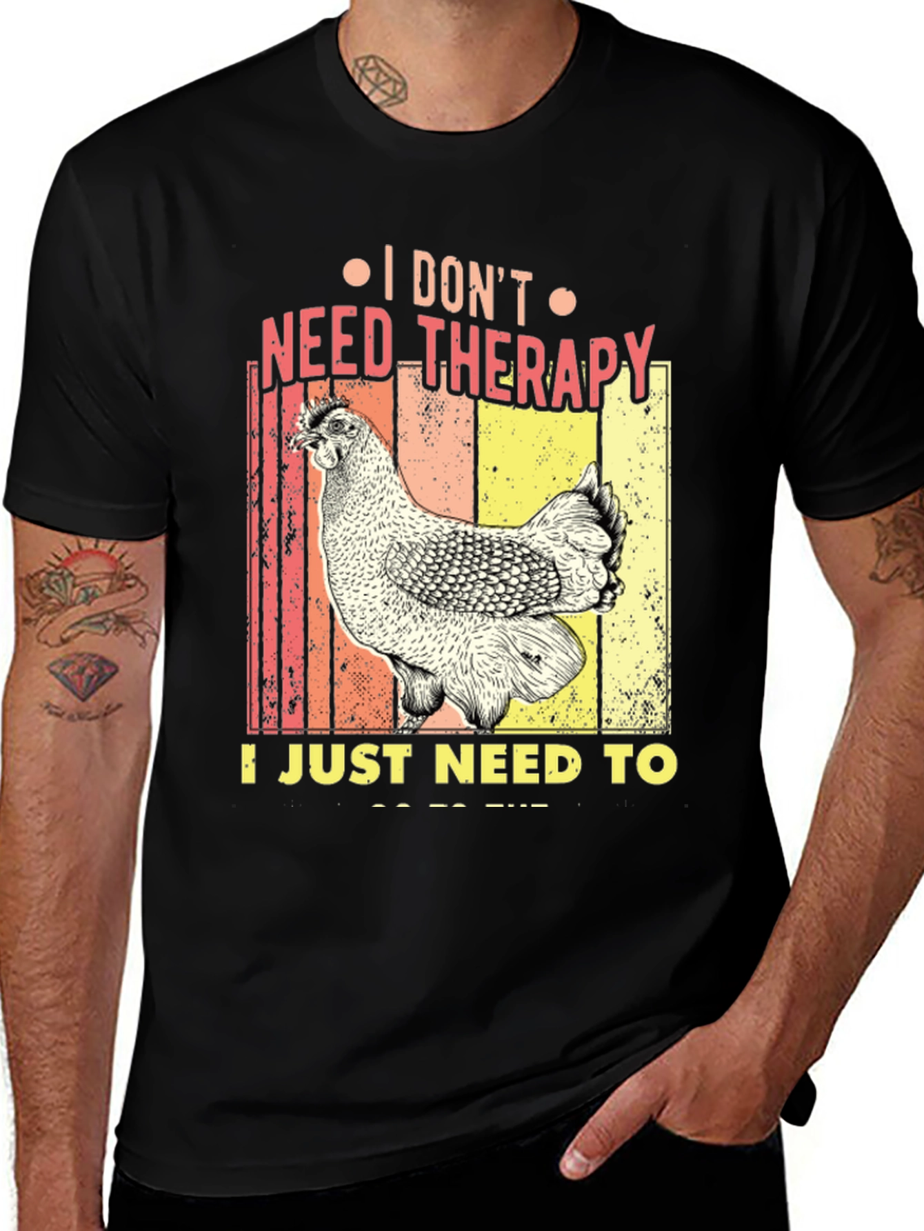 Variant 11 of Funny Chicken Therapy T-Shirt