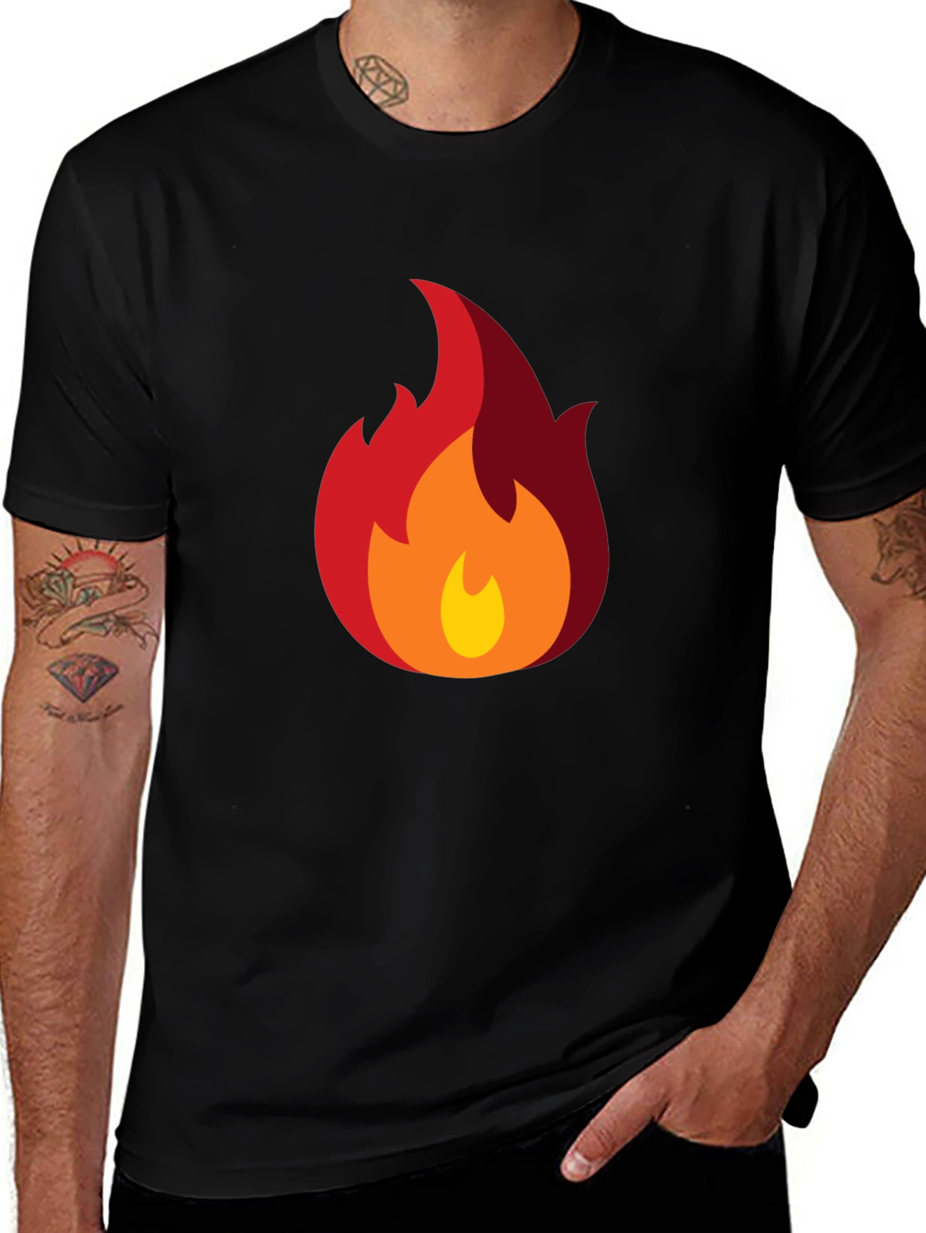 Variant 18 of Flaming Hot Graphic Tee - Soft Cotton Black T-Shirt