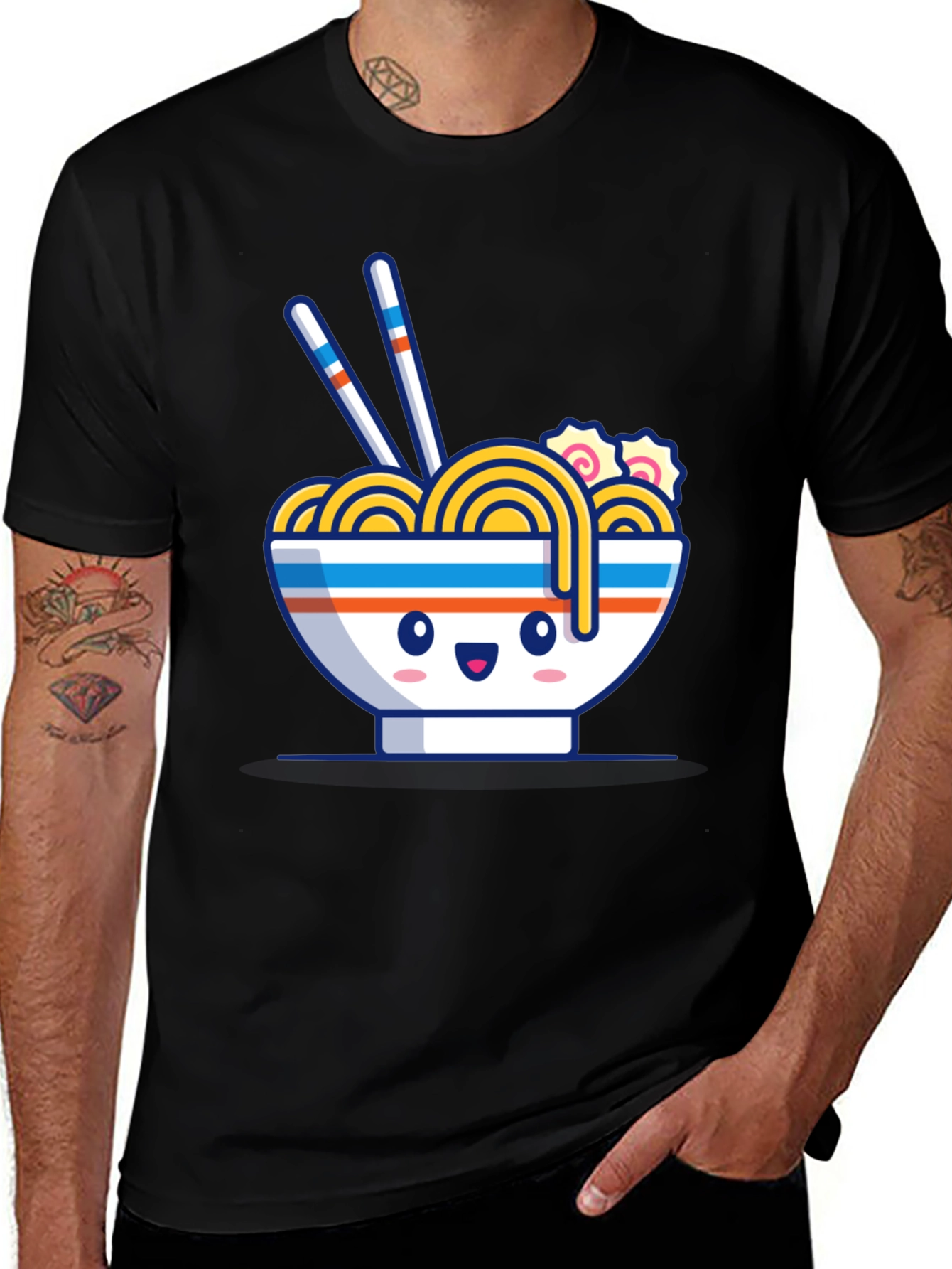 Variant 4 of Kawaii Ramen Bowl Black T-Shirt