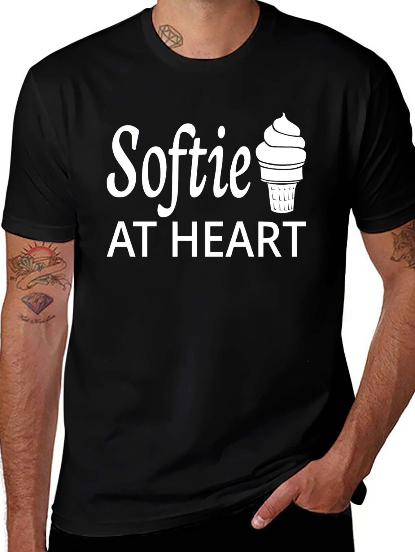 Variant 17 of Softie At Heart Graphic Tee - Black T-Shirt