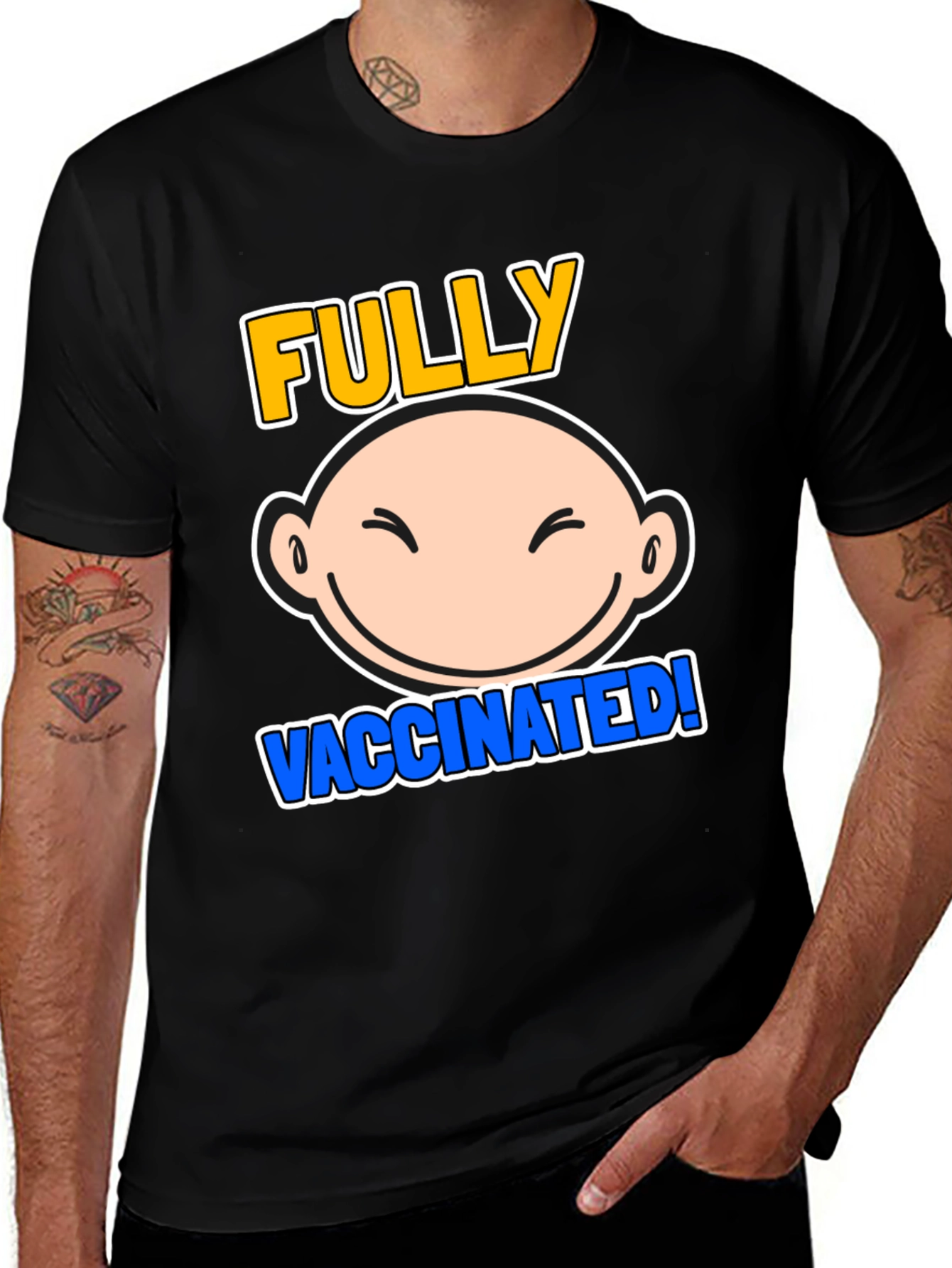 Variant 5 of Fully Vaccinated Cartoon Graphic Tee