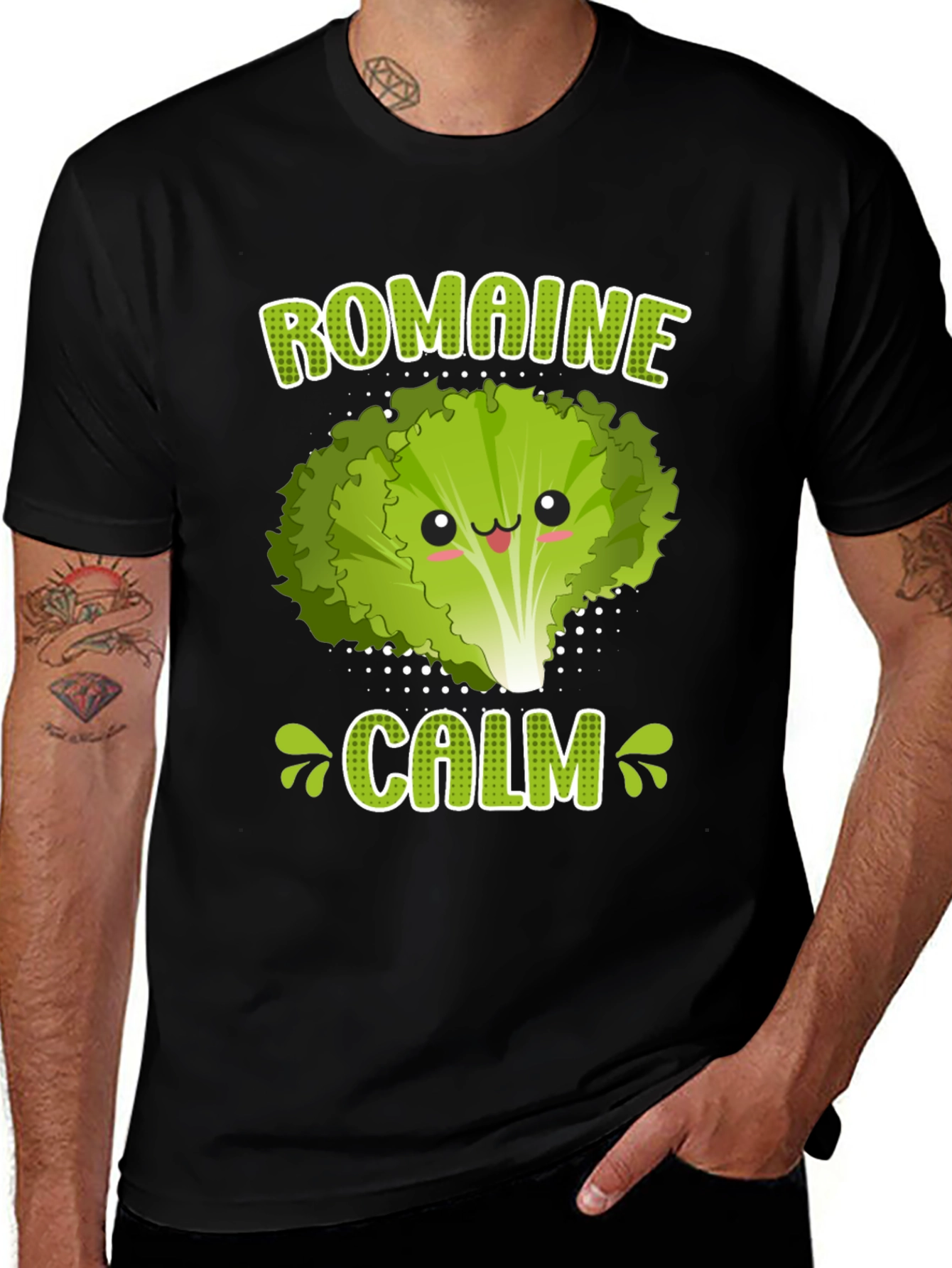 Variant 12 of Romaine Calm Funny Vegan Graphic T-Shirt