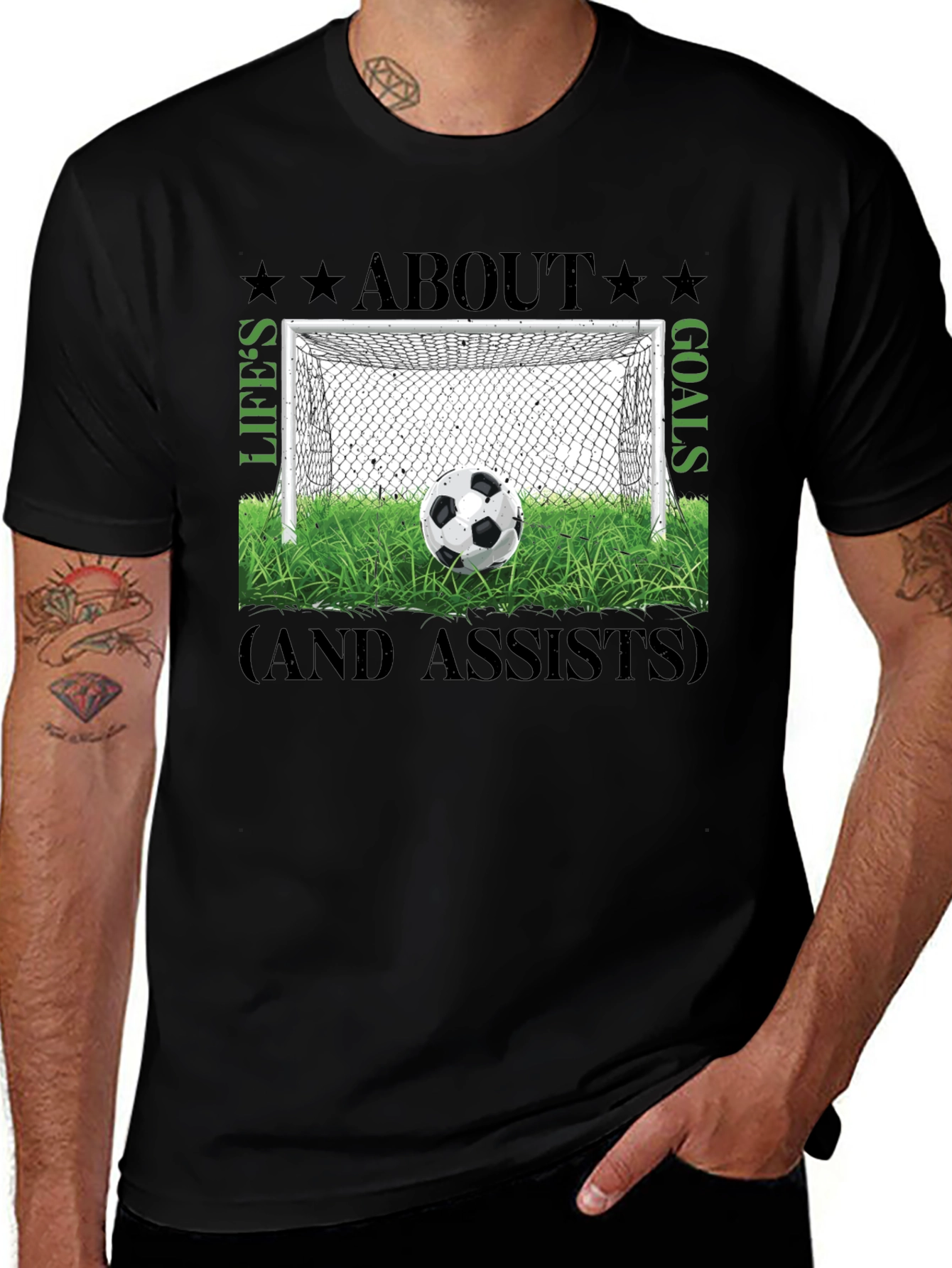 Variant 18 of Life's About Goals T-Shirt - Soccer Graphic Tee