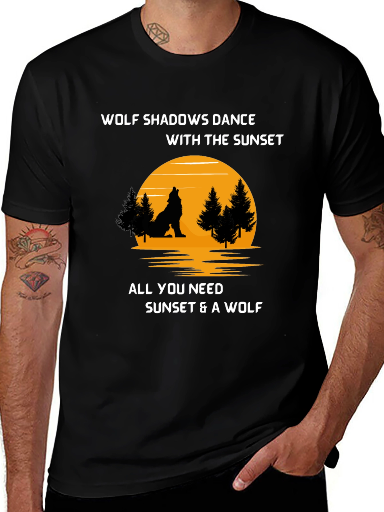 Variant 29 of Wolf Shadows Sunset T-Shirt