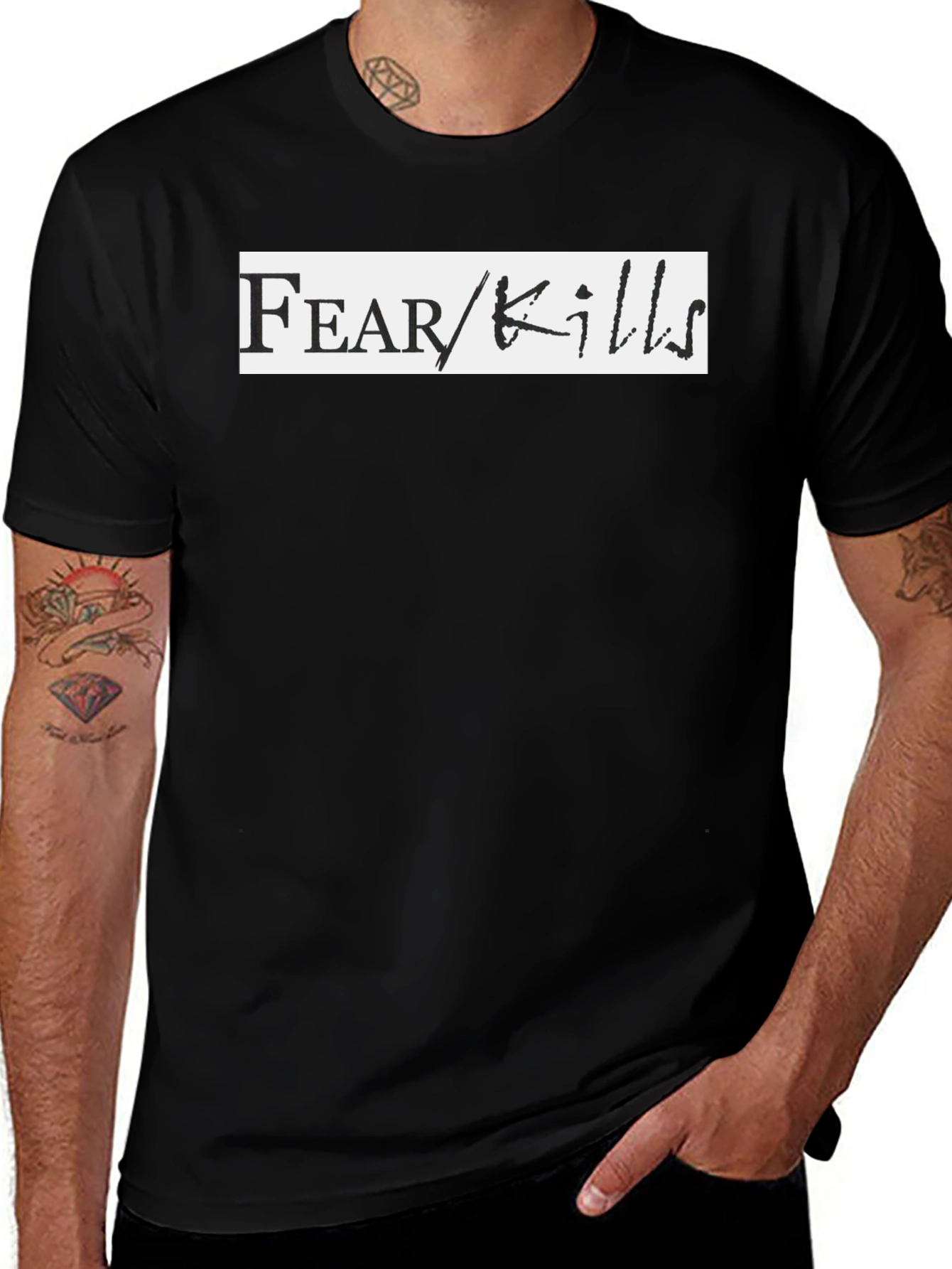 Variant 19 of Fear Kills Graphic Tee - Black Casual T-Shirt