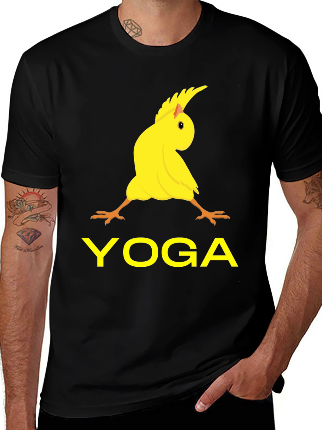 Variant 25 of Yoga Cockatiel Black T-Shirt