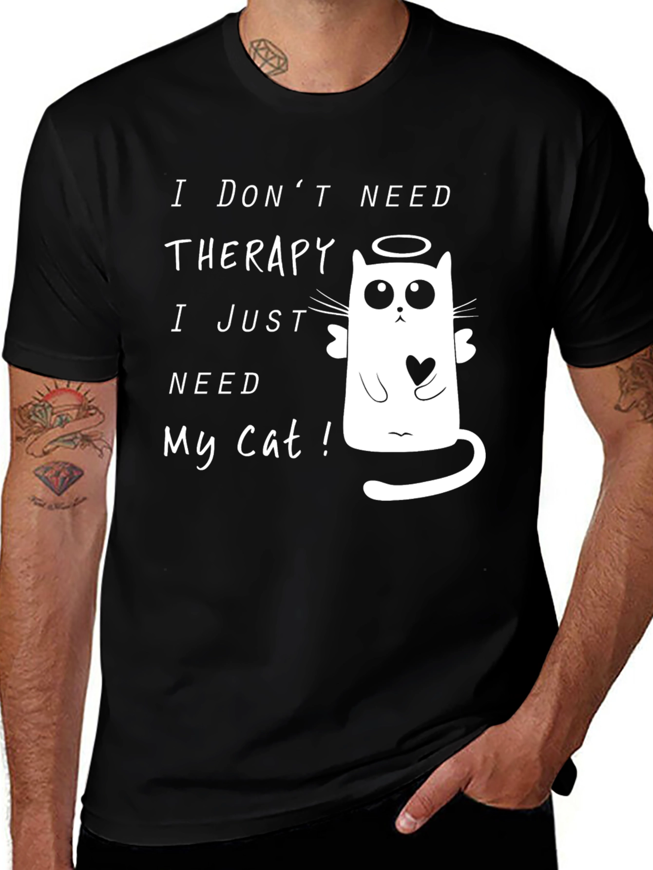 Variant 20 of Funny Cat Lover T-Shirt - I Don't Need Therapy