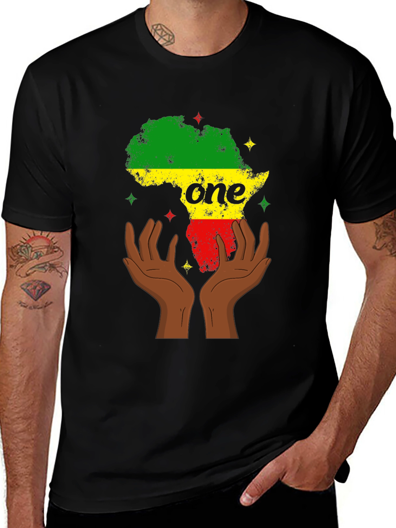 Africa One T-Shirt Black Pride Tee