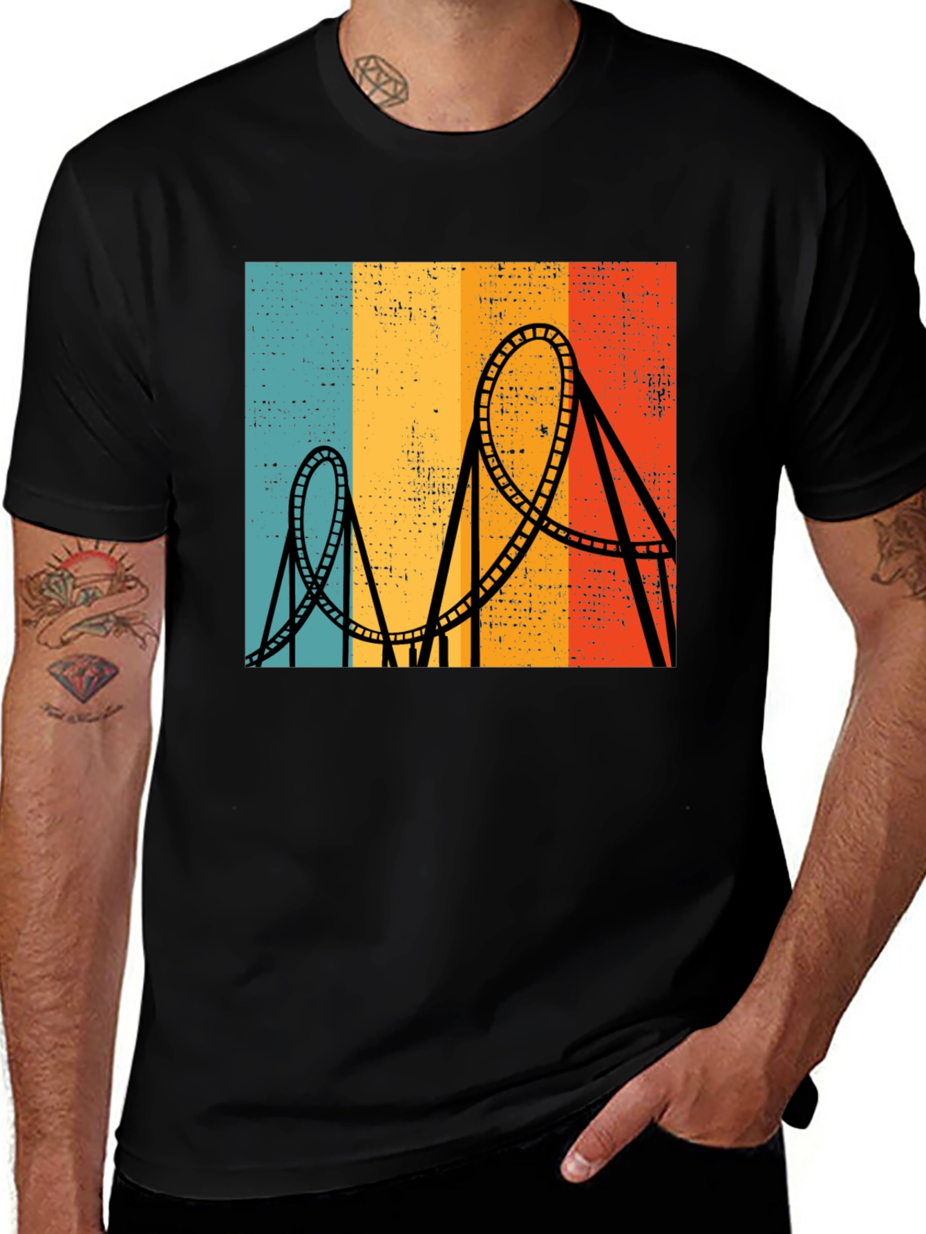 Variant 17 of Retro Roller Coaster Graphic Tee - Thrill Ride T-Shirt