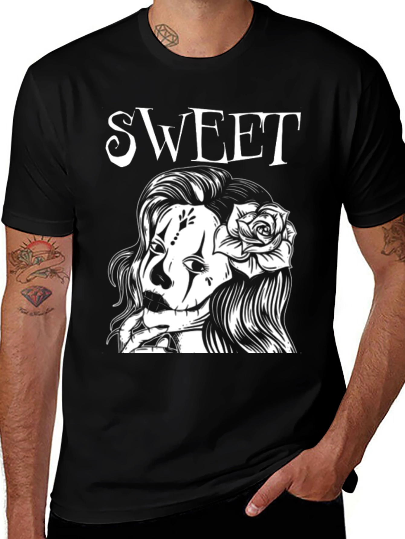 Black Sweet Sugar Skull T-Shirt main image