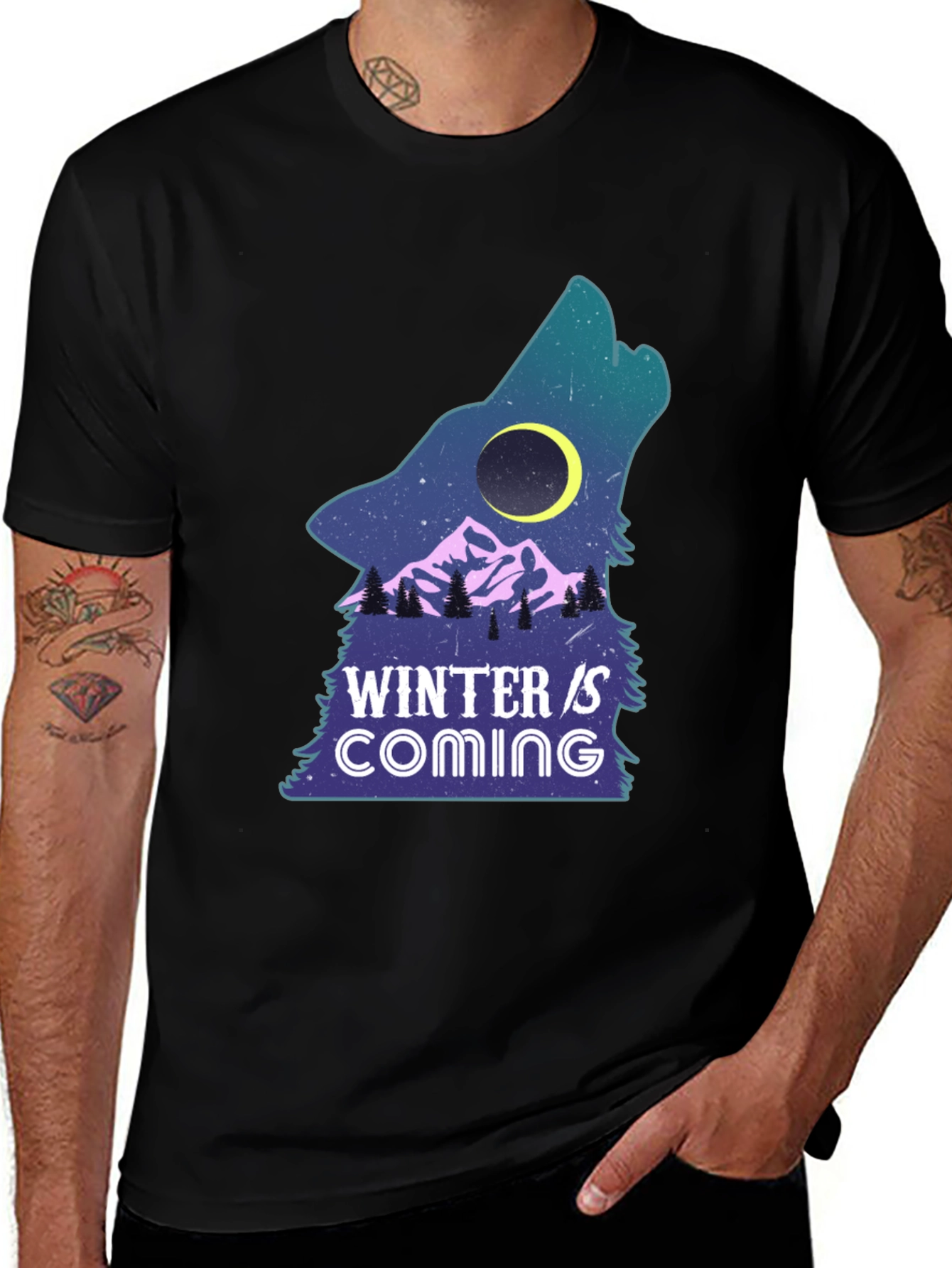 Variant 30 of Winter is Coming Wolf Graphic Tee