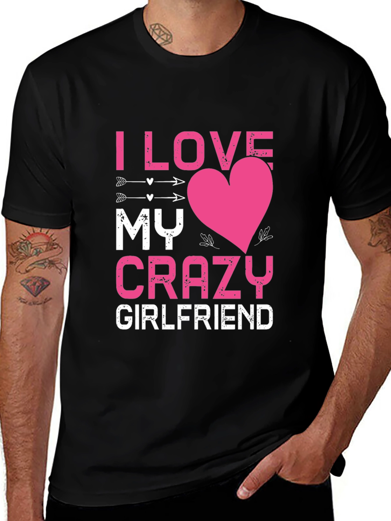 Variant 18 of I Love My Crazy Girlfriend Black Graphic Tee