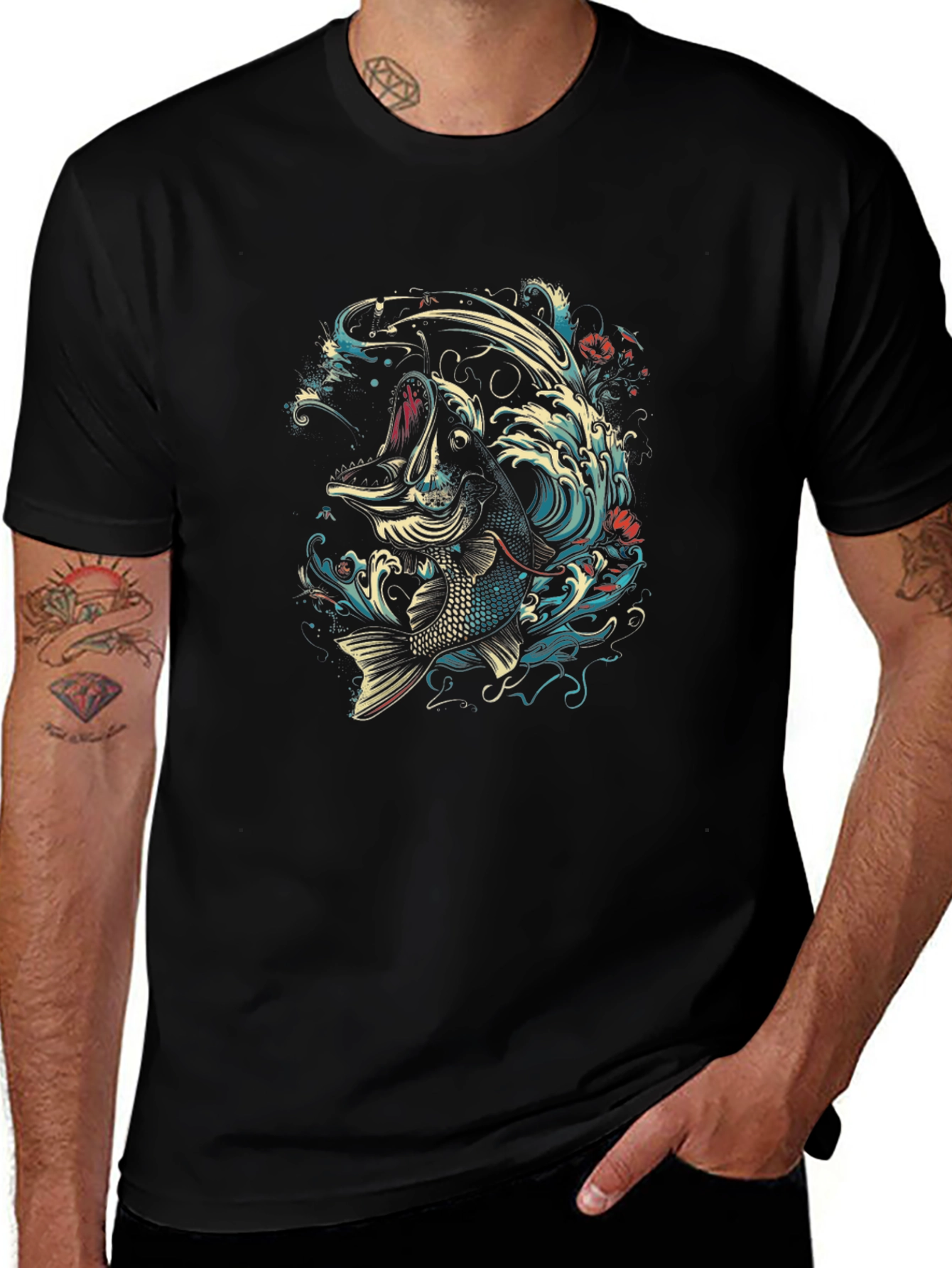 Variant 21 of Koi Fish Graphic Print T-Shirt