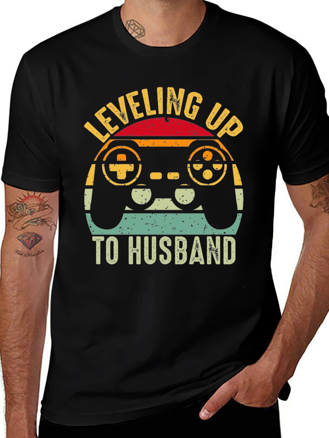 Leveling Up to Husband T-Shirt - Gamer Groom Tee