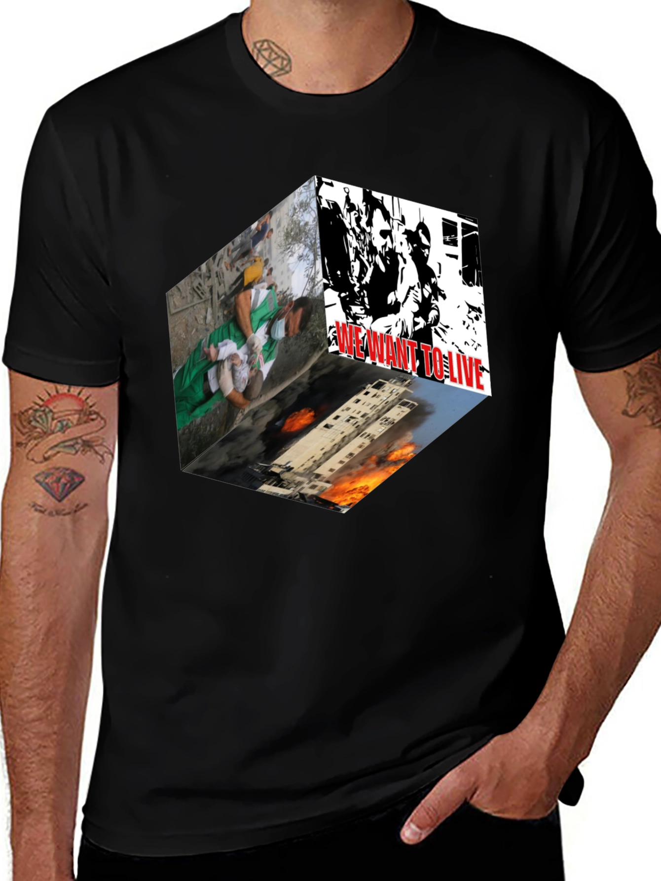 Variant 17 of Statement Graphic Tee - "We Want to Live" 