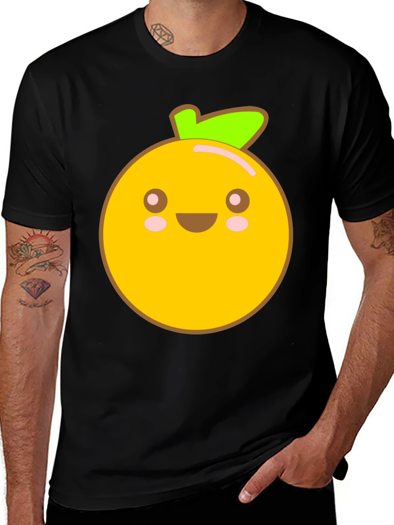 Variant 8 of Kawaii Orange Graphic Tee - Cute Fruit Shirt
