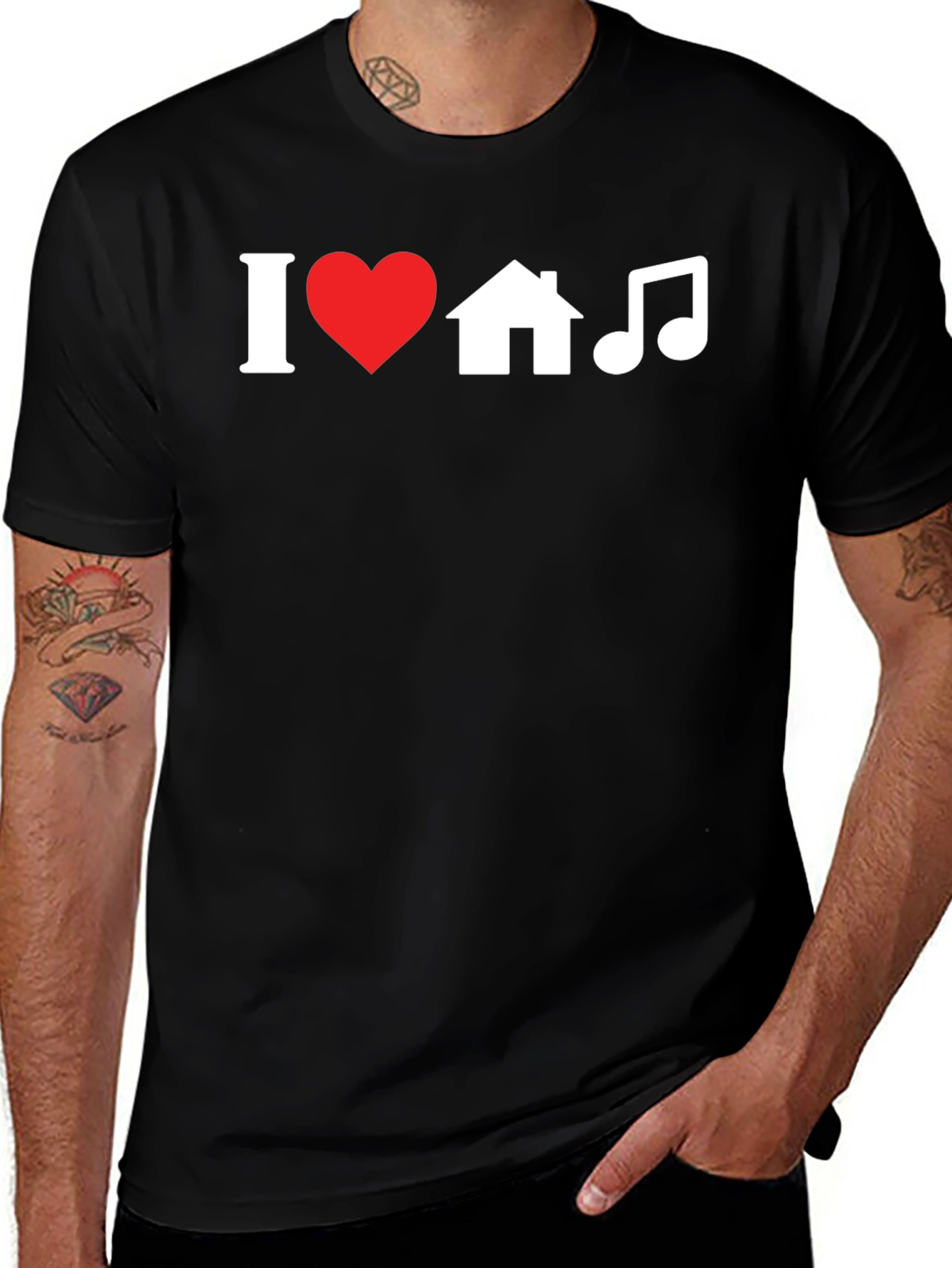 Variant 21 of I Heart House Music Black Graphic Tee