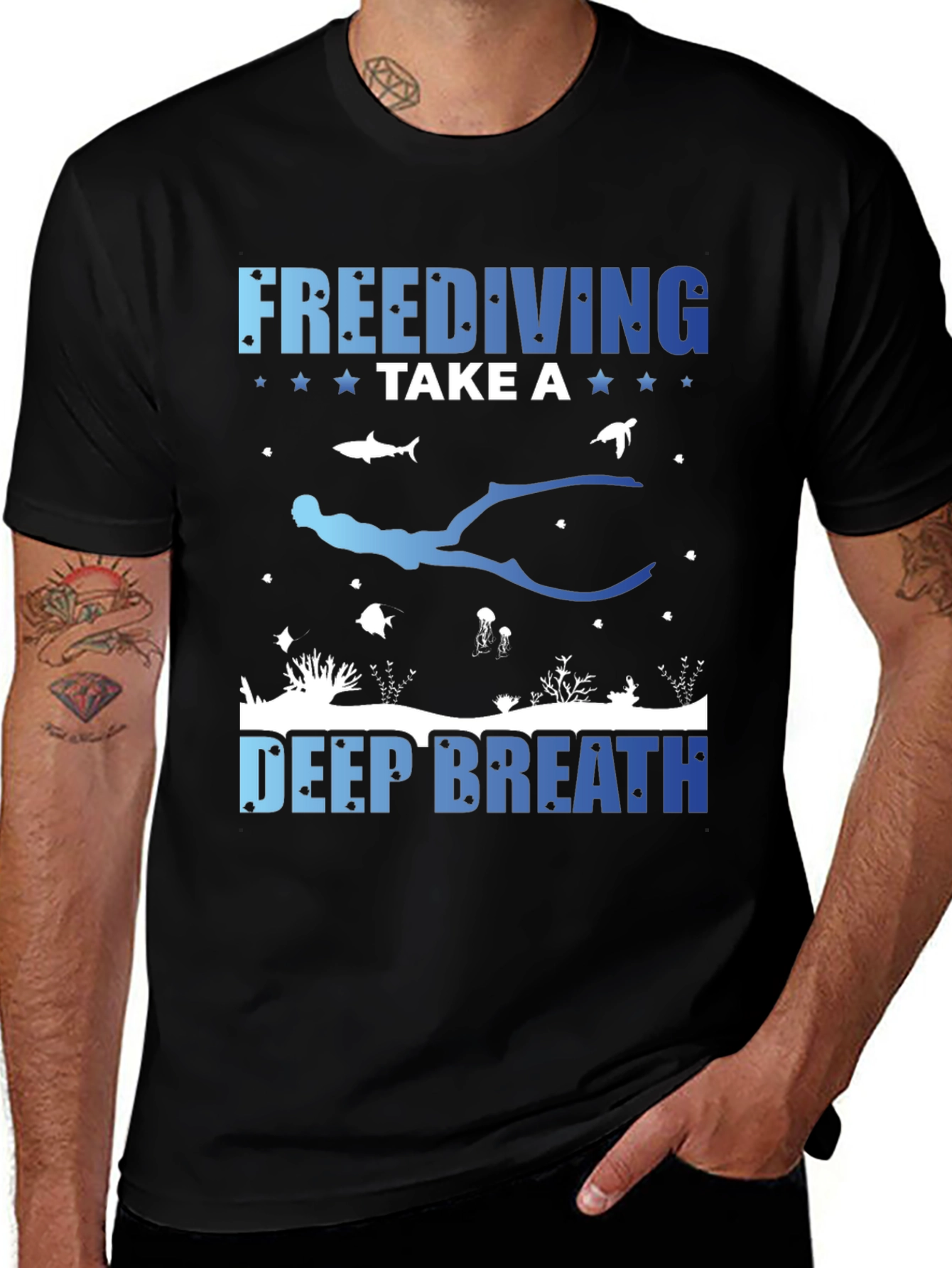 Variant 19 of Freediving Take a Deep Breath Graphic T-Shirt