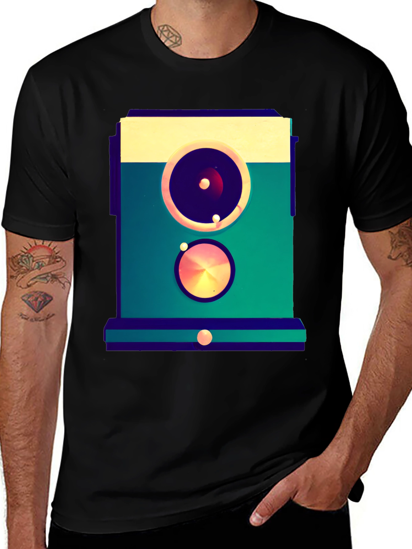 Variant 24 of Retro Camera Graphic Tee - Modern Art Style
