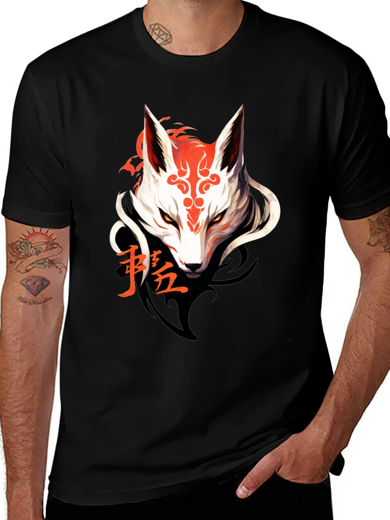 Variant 12 of Mystic Fox Graphic Tee - Sleek Black T-Shirt