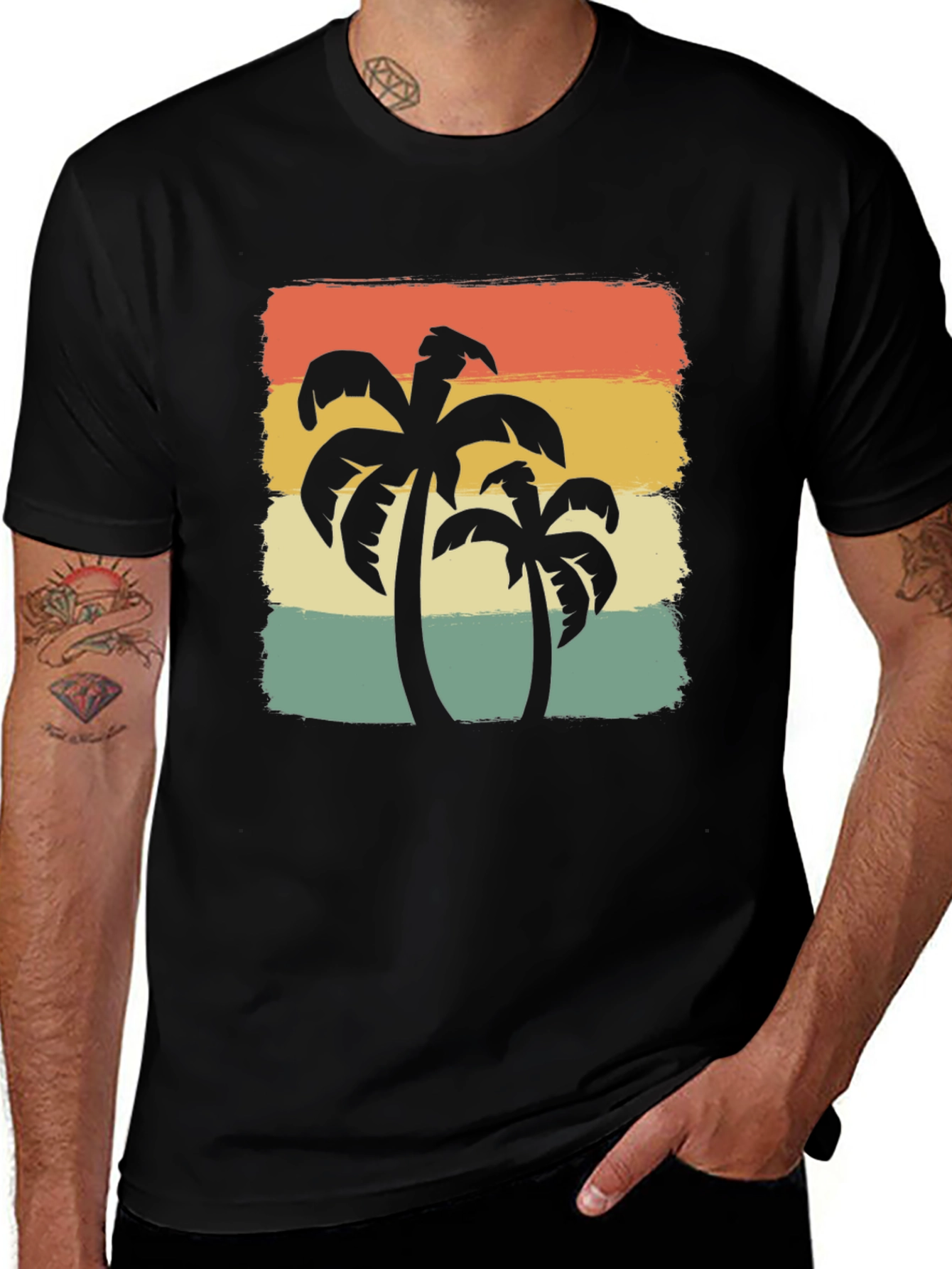 Variant 20 of Retro Palm Tree Graphic Tee - Island Vibes